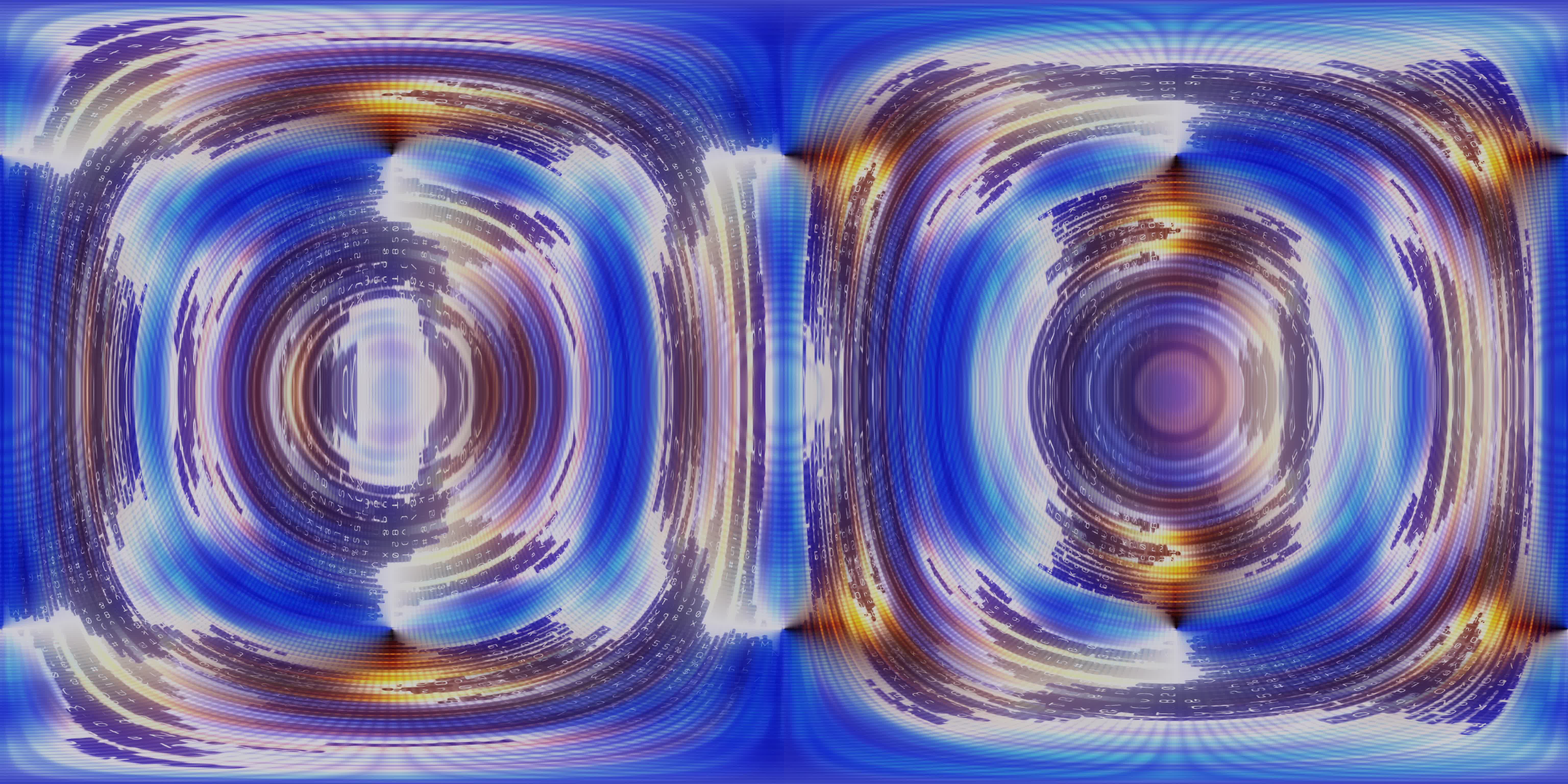 Abstract cosmic data vortex 3D animation for immersive 360 VR experiences