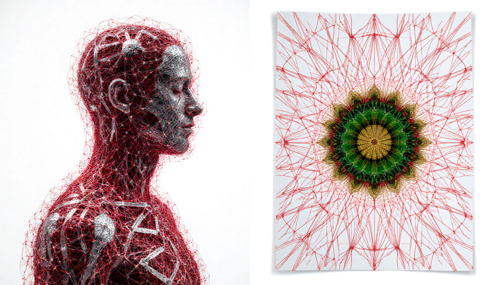 Human Silhouette and Mandala Design