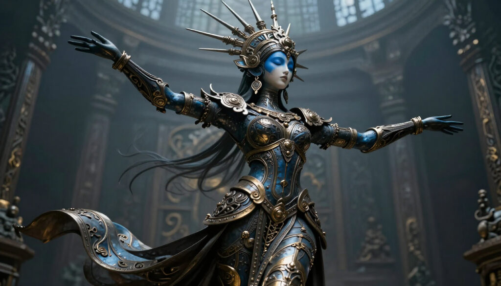 Epic Cinematic Statue of Goddess in Grand Setting