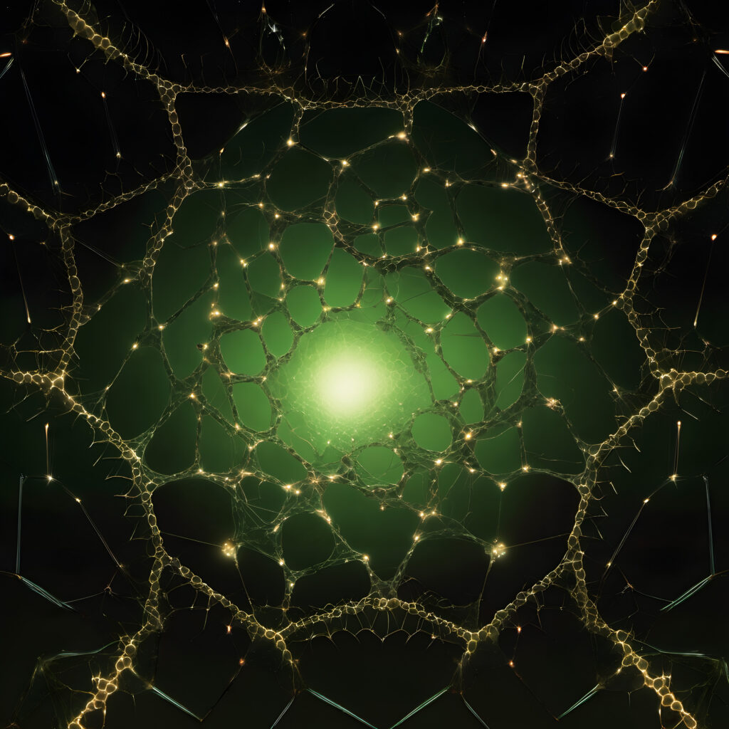 Glowing Neural Network Web - Futuristic Digital Art
