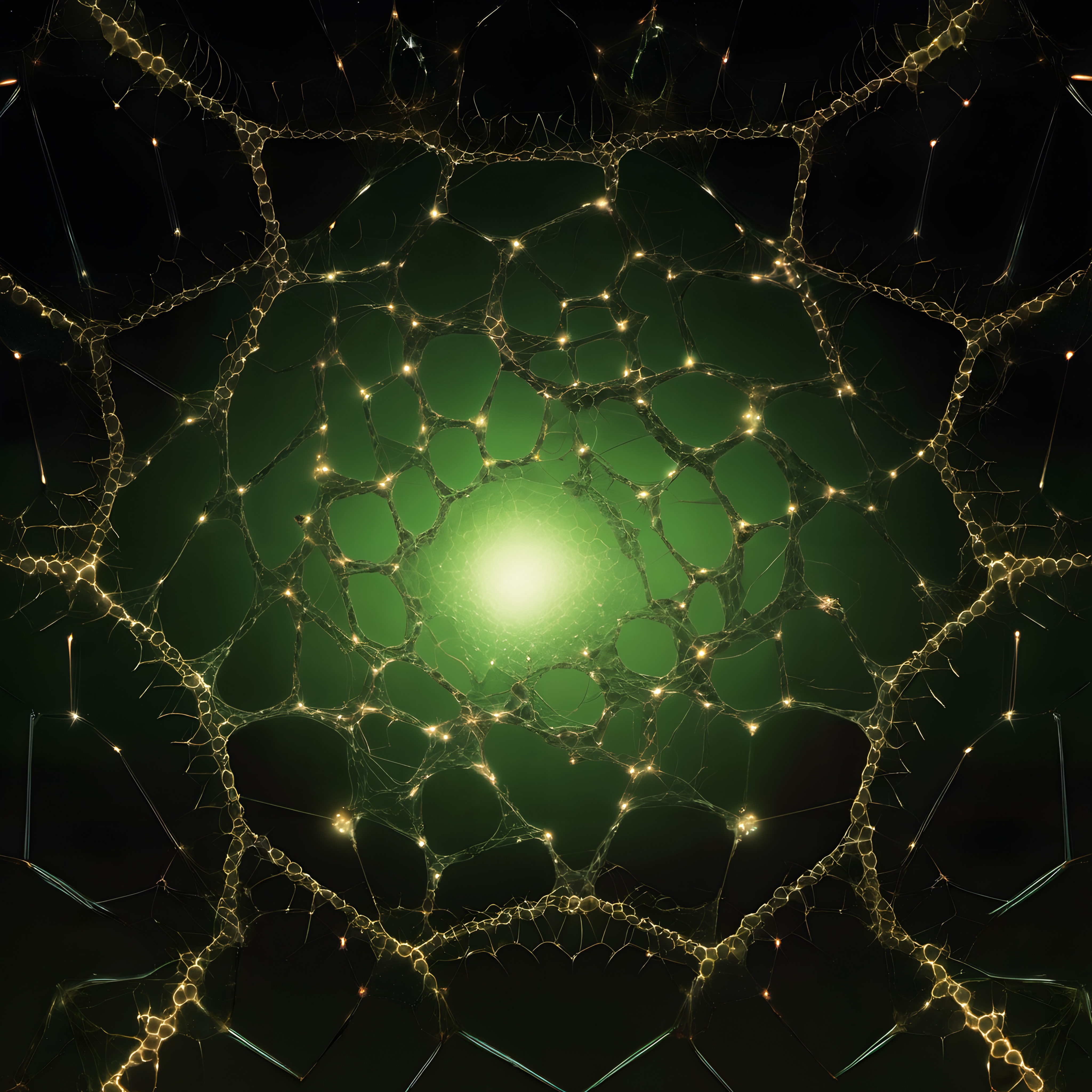 Glowing Neural Network Web - Futuristic Digital Art