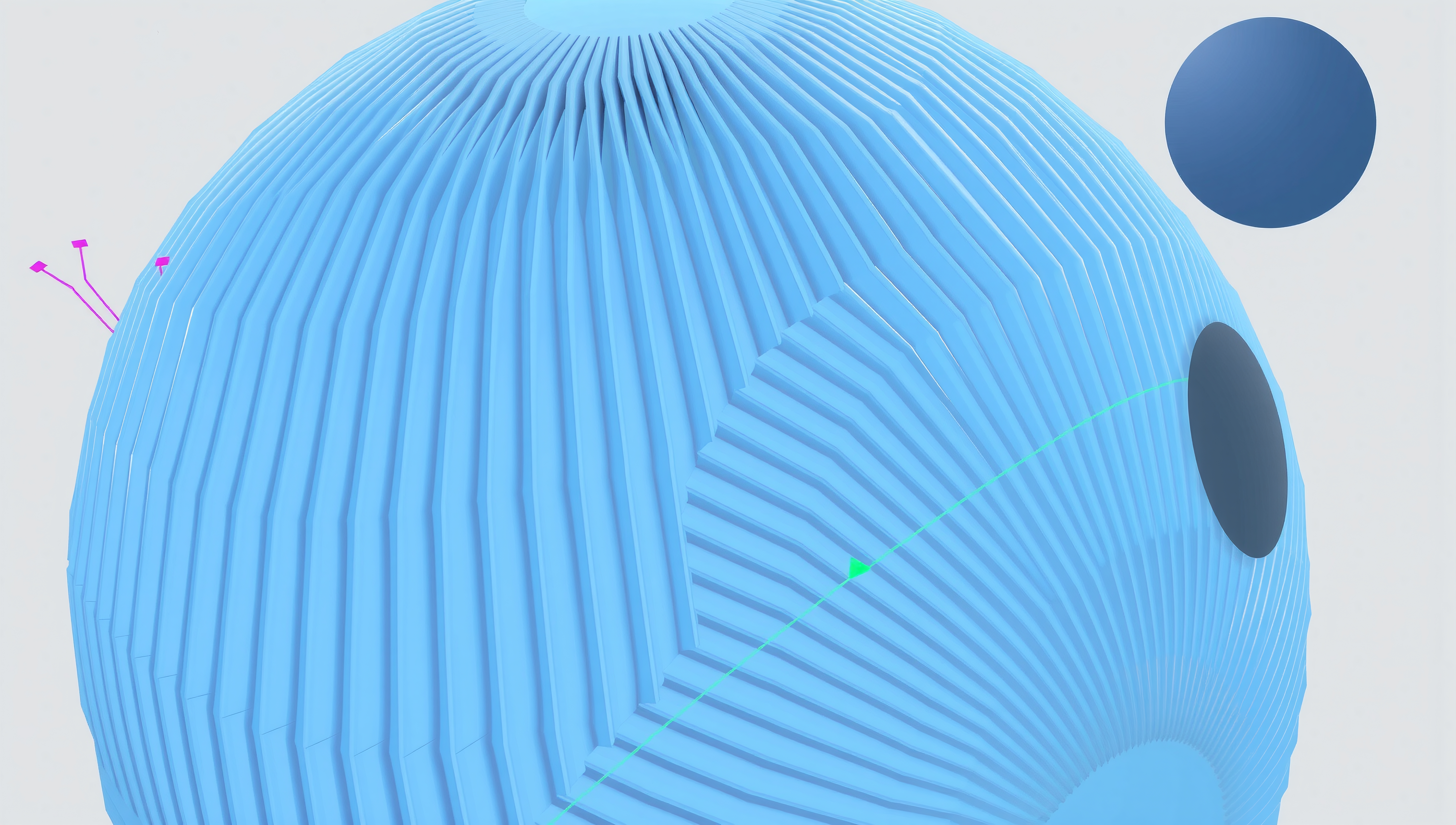 Minimalist Conceptual Sphere Design with Abstract Scientific Elements