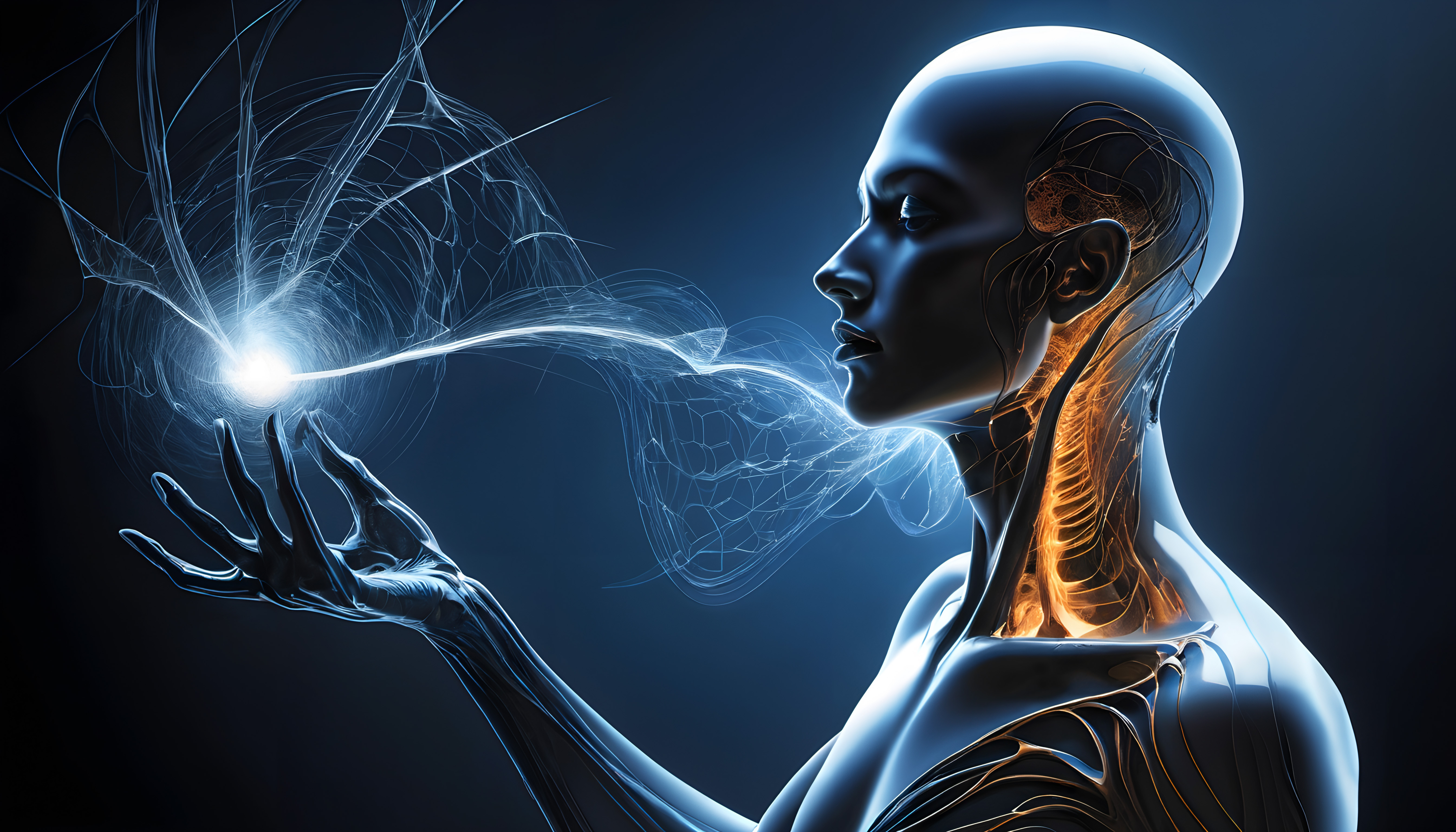 Futuristic Human Interacting with Neural Light Network