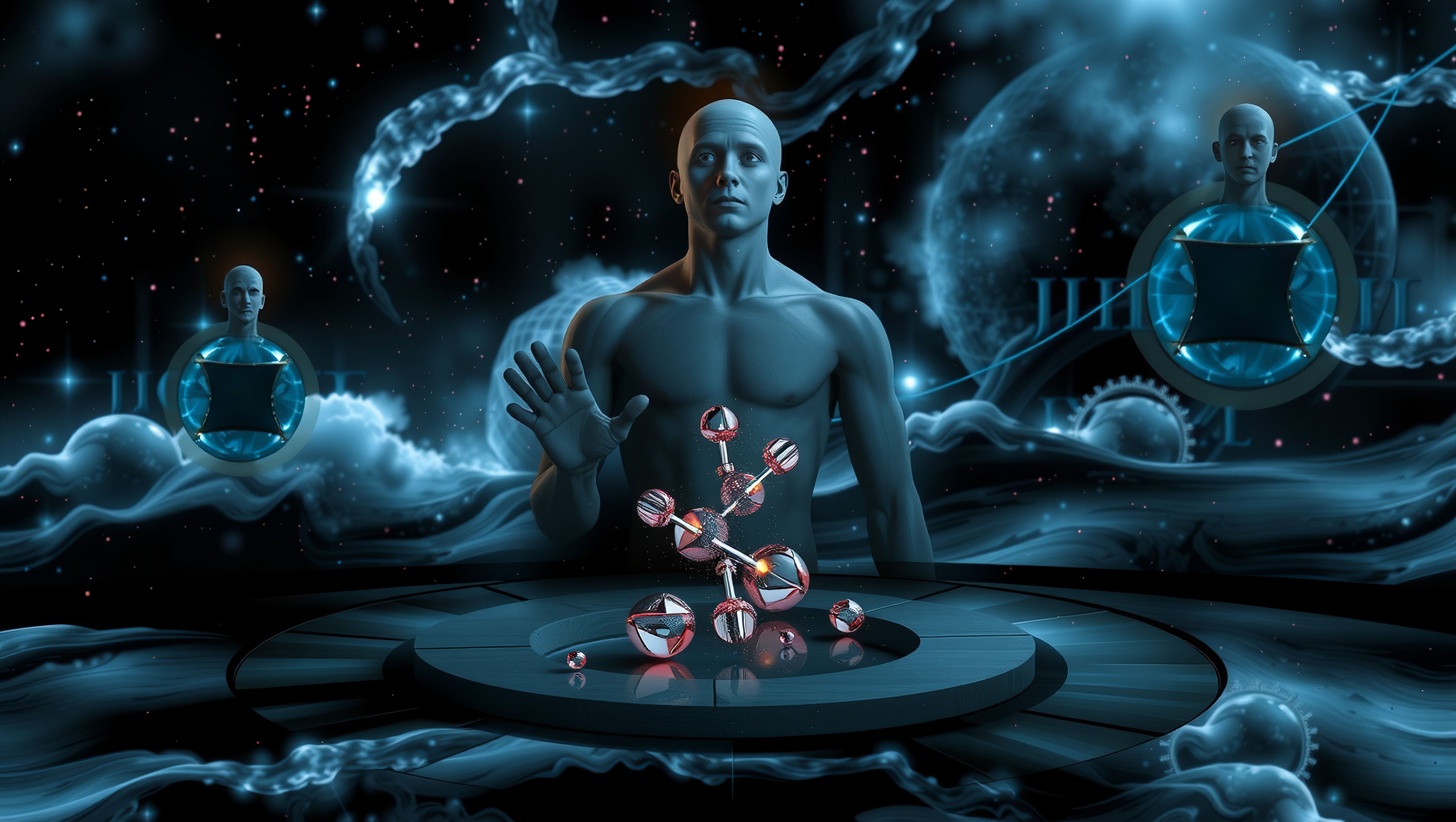 Futuristic AI and Molecular Science Visualization