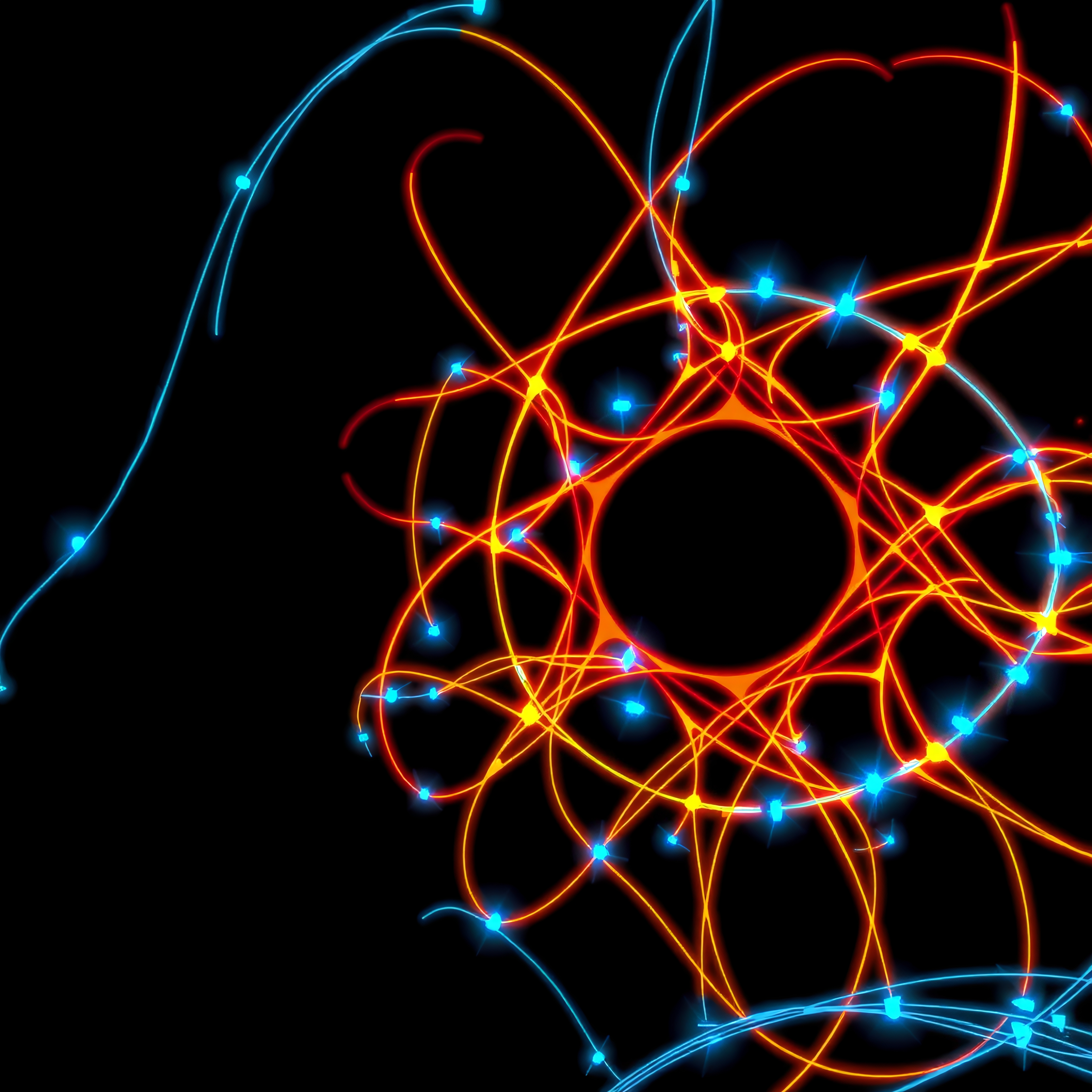 Glowing Abstract Network Design with Neon Colors