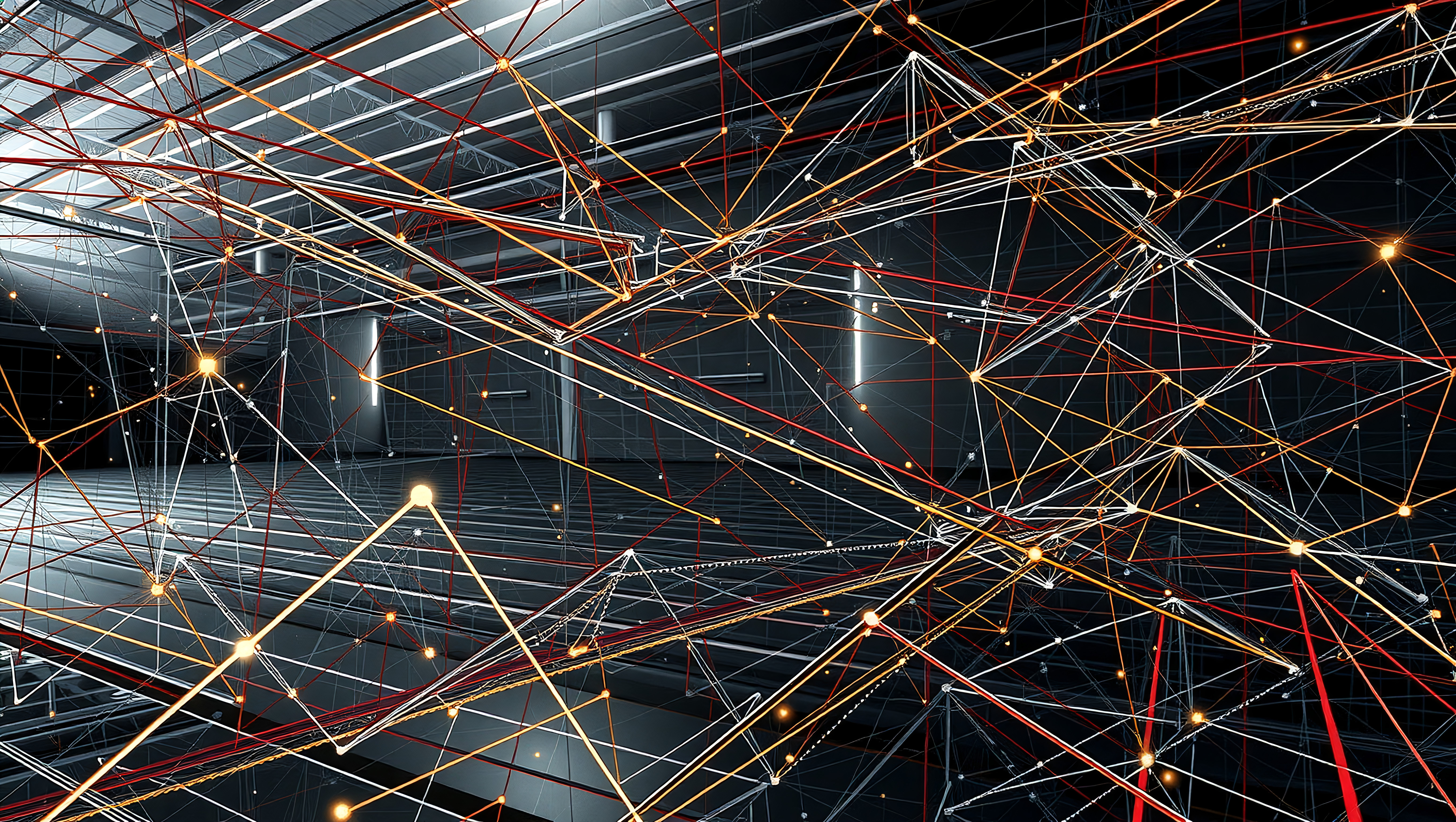 Abstract Digital Network Visualization Representing Connectivity and Big Data