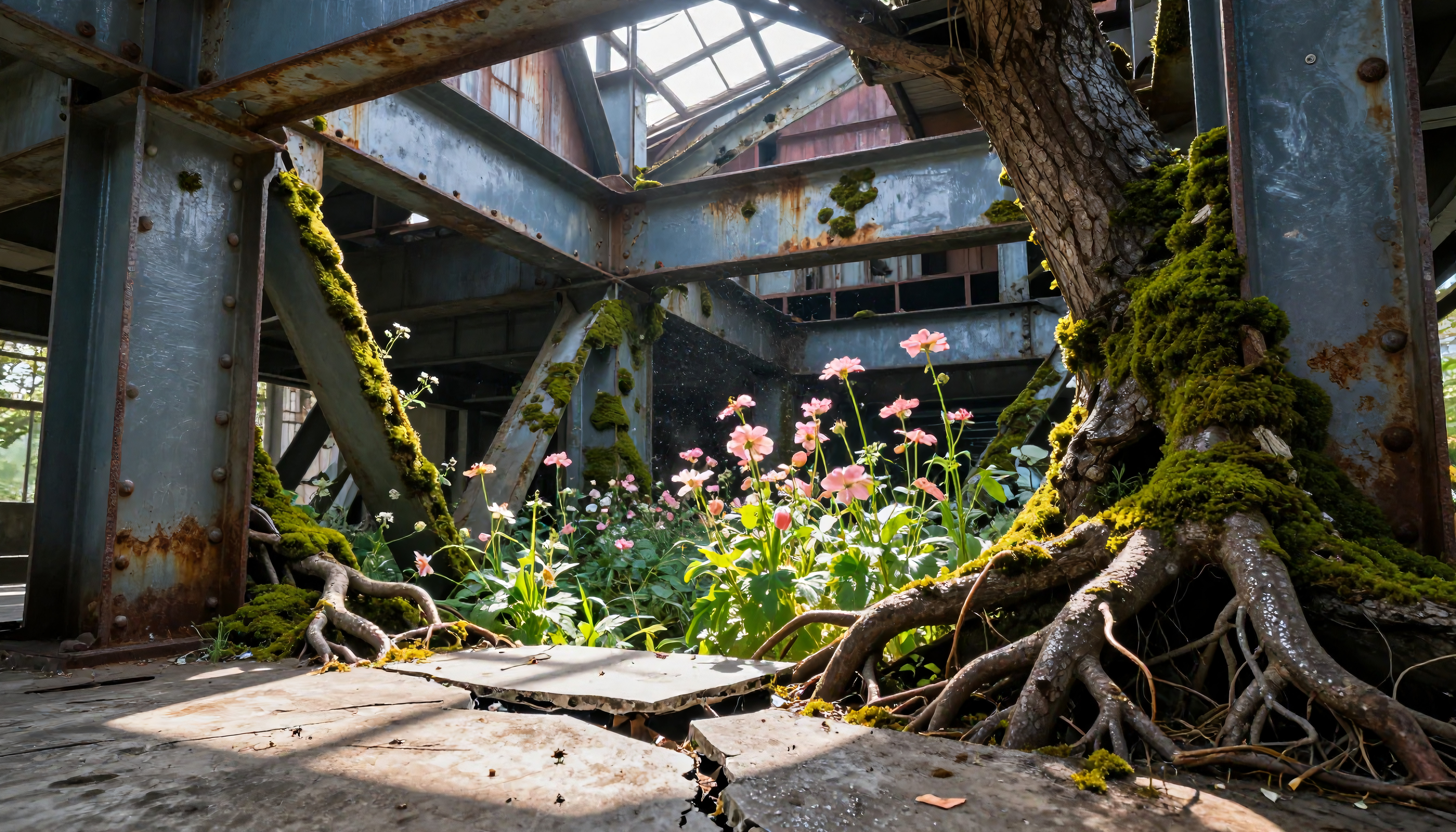 Nature Reclaiming Abandoned Industrial Structure
