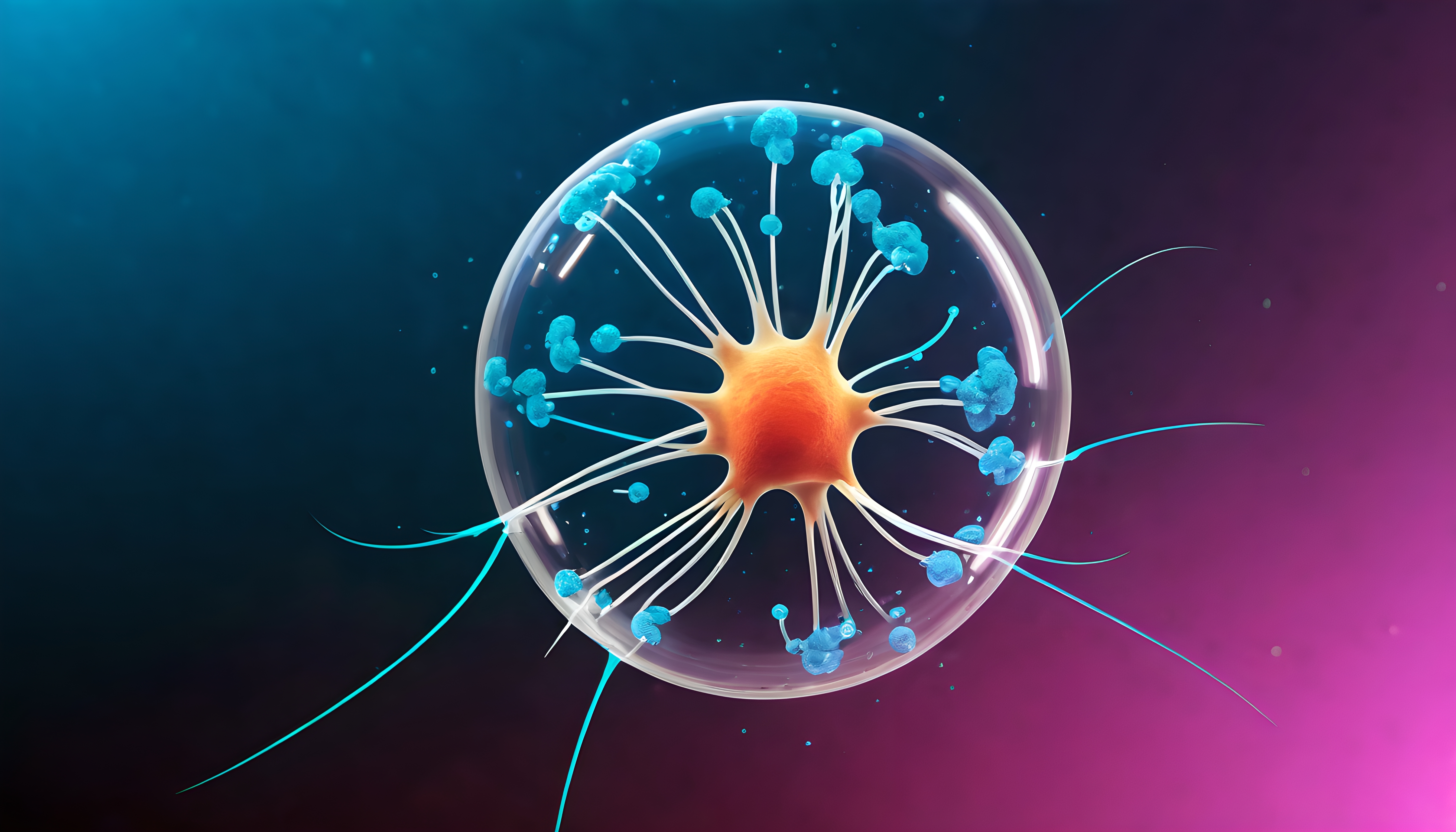 Scientific Illustration of a Neuron with Dendrites and Synaptic Connections