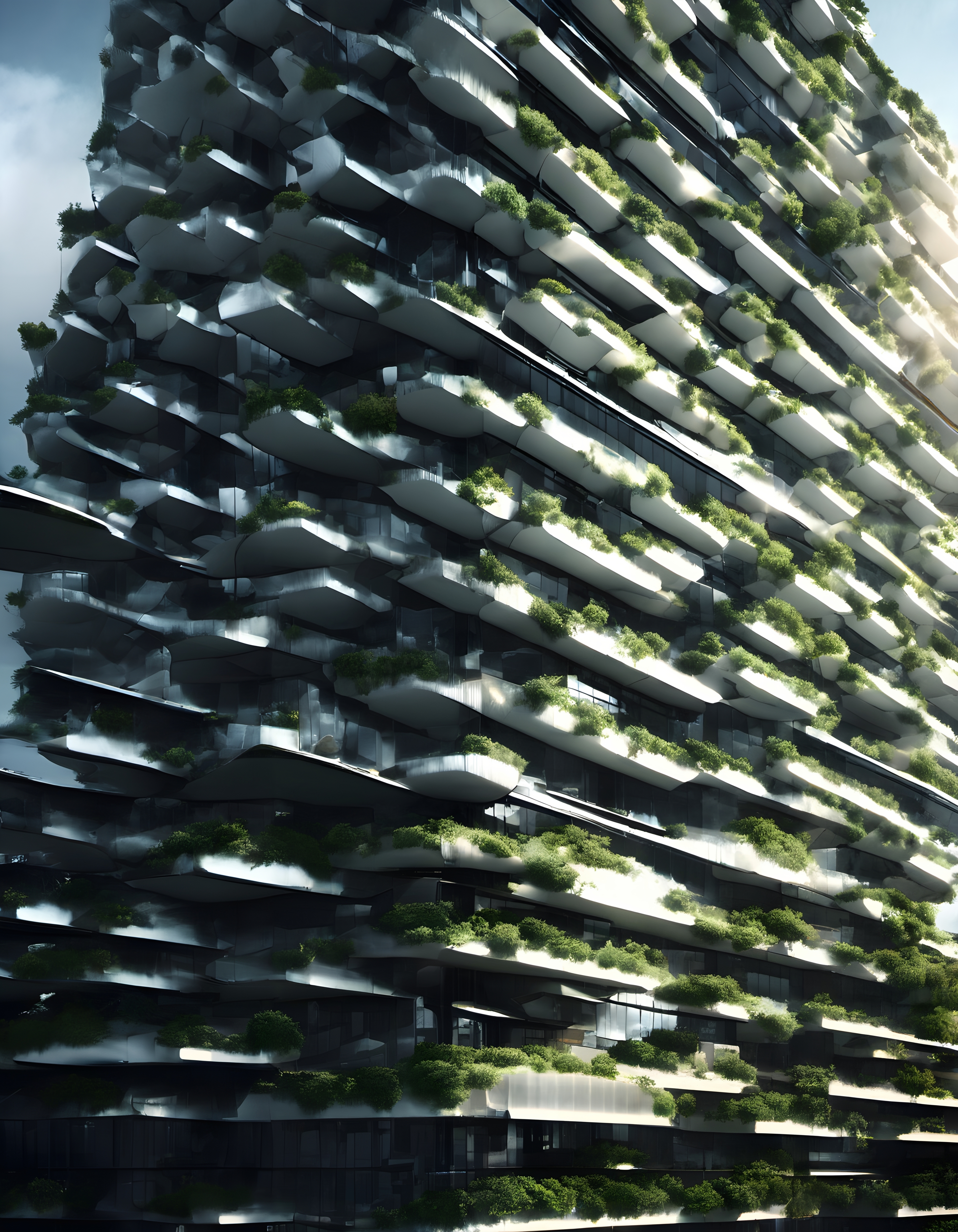 Vertical Garden Skyscraper with Integrated Greenery