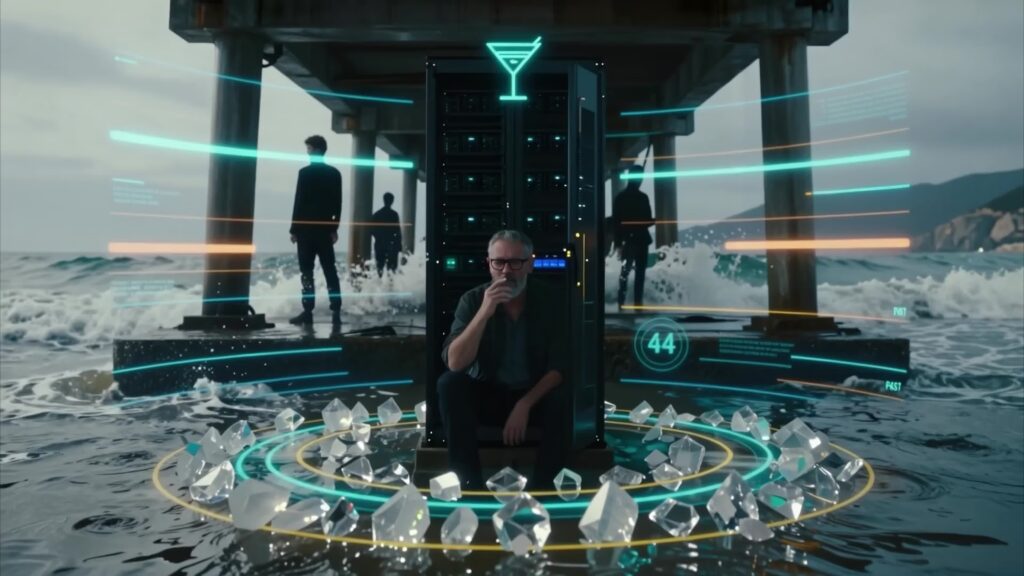Digital Nexus Under Seawaves 4K Video