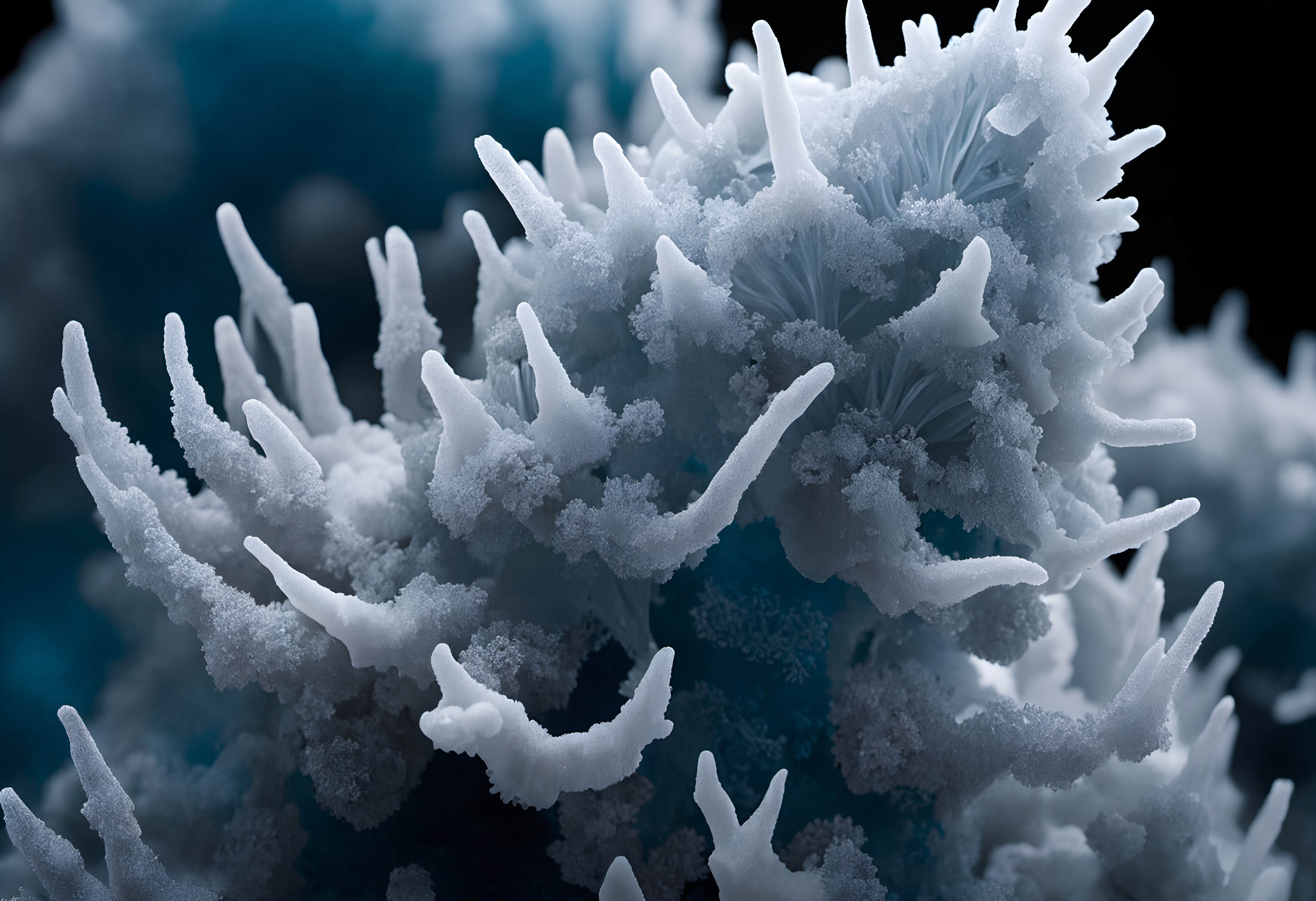 Frosty Coral Close-Up Macro Photography