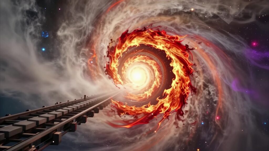 Cosmic Tunnel Through Fire and Stars 4K Video