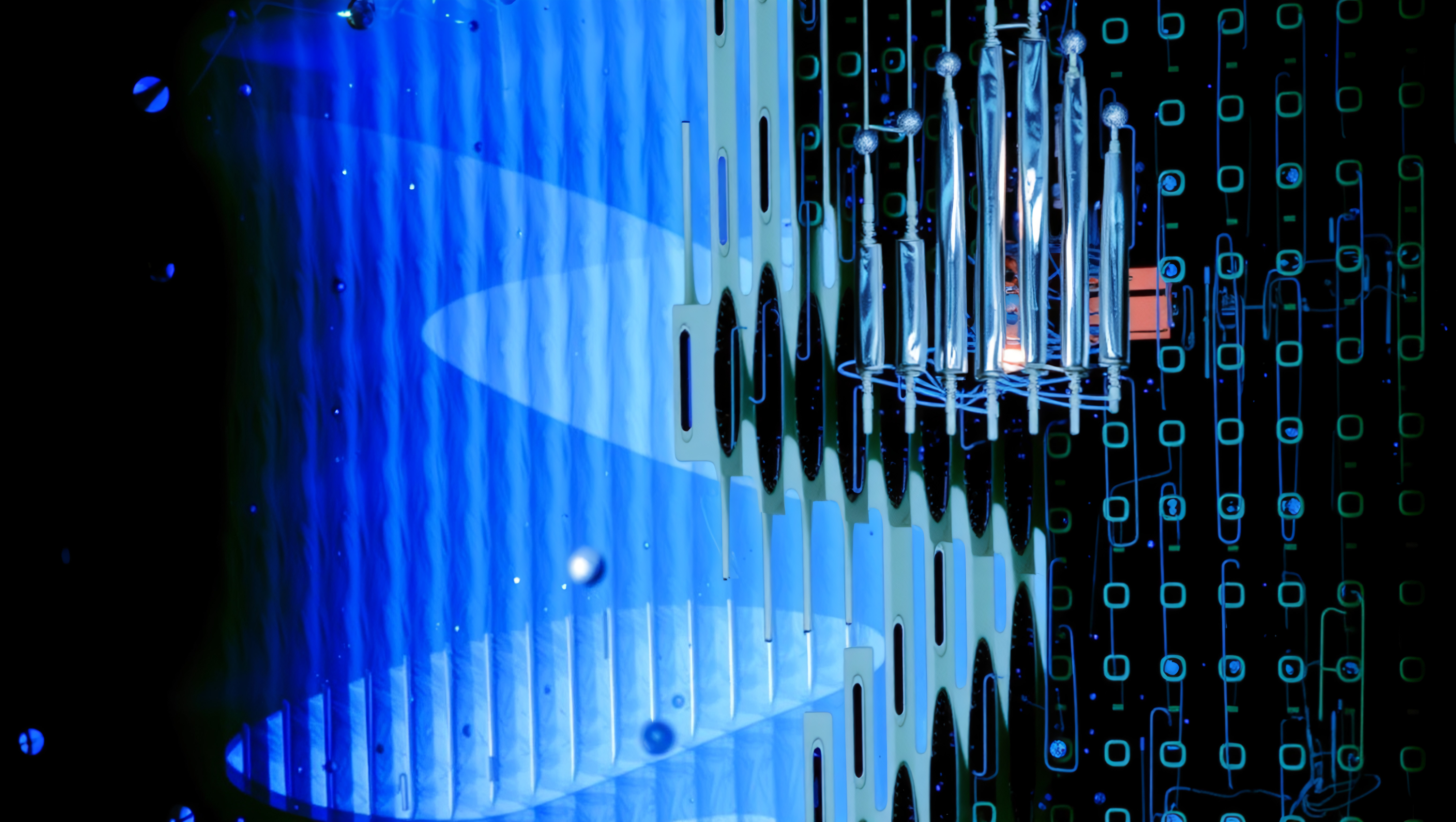 Abstract Blue and Electric Circuitry Macro Shot: Energy, Technology, and Innovation