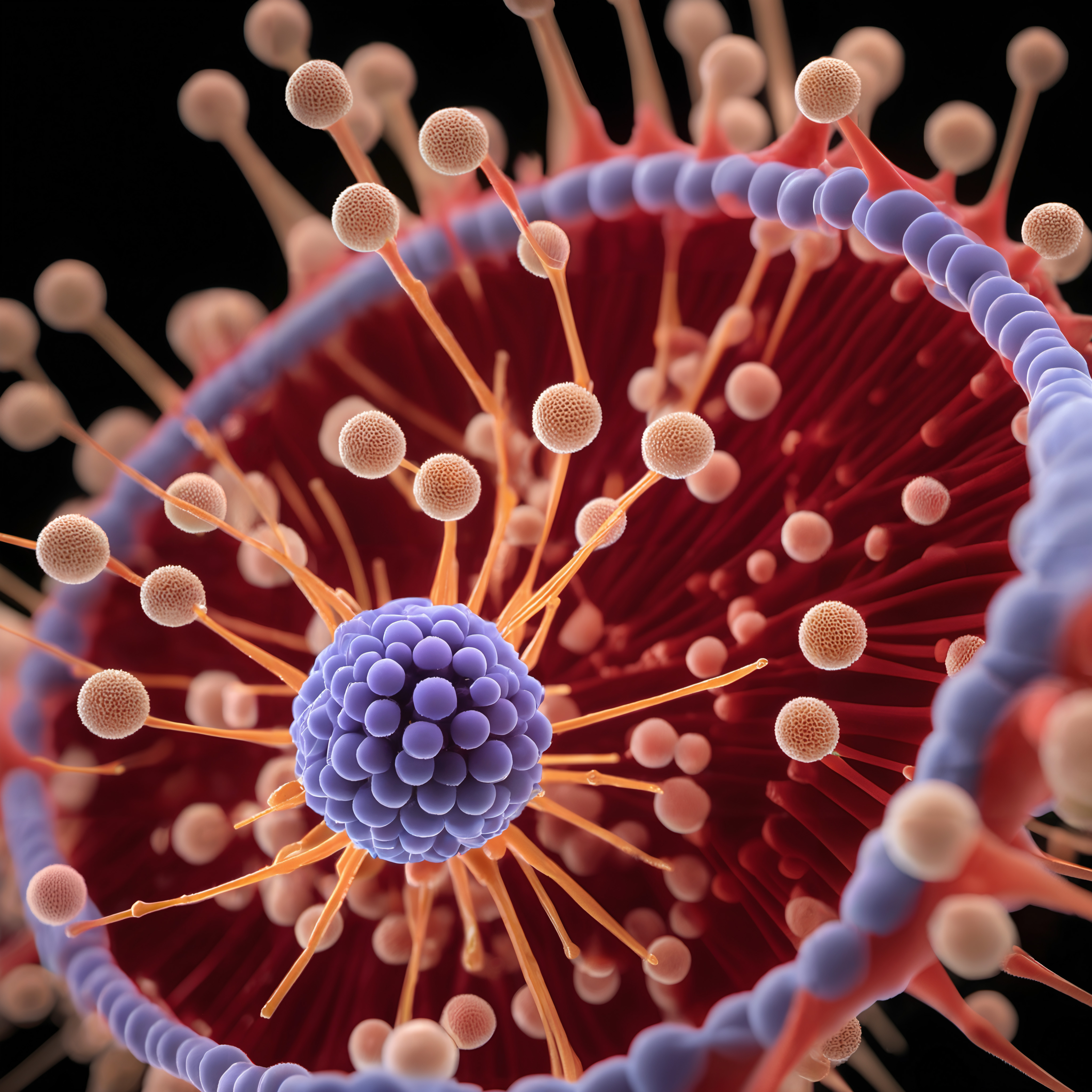 Microscopic Interaction Between Immune Cell and Viral Particles
