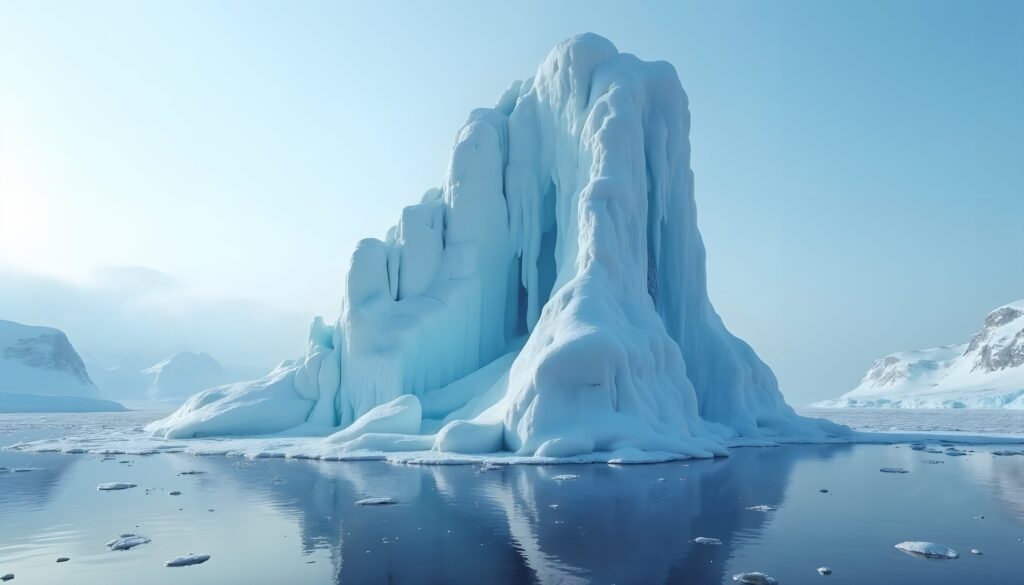 Glacial Ice Formation in Polar Landscape