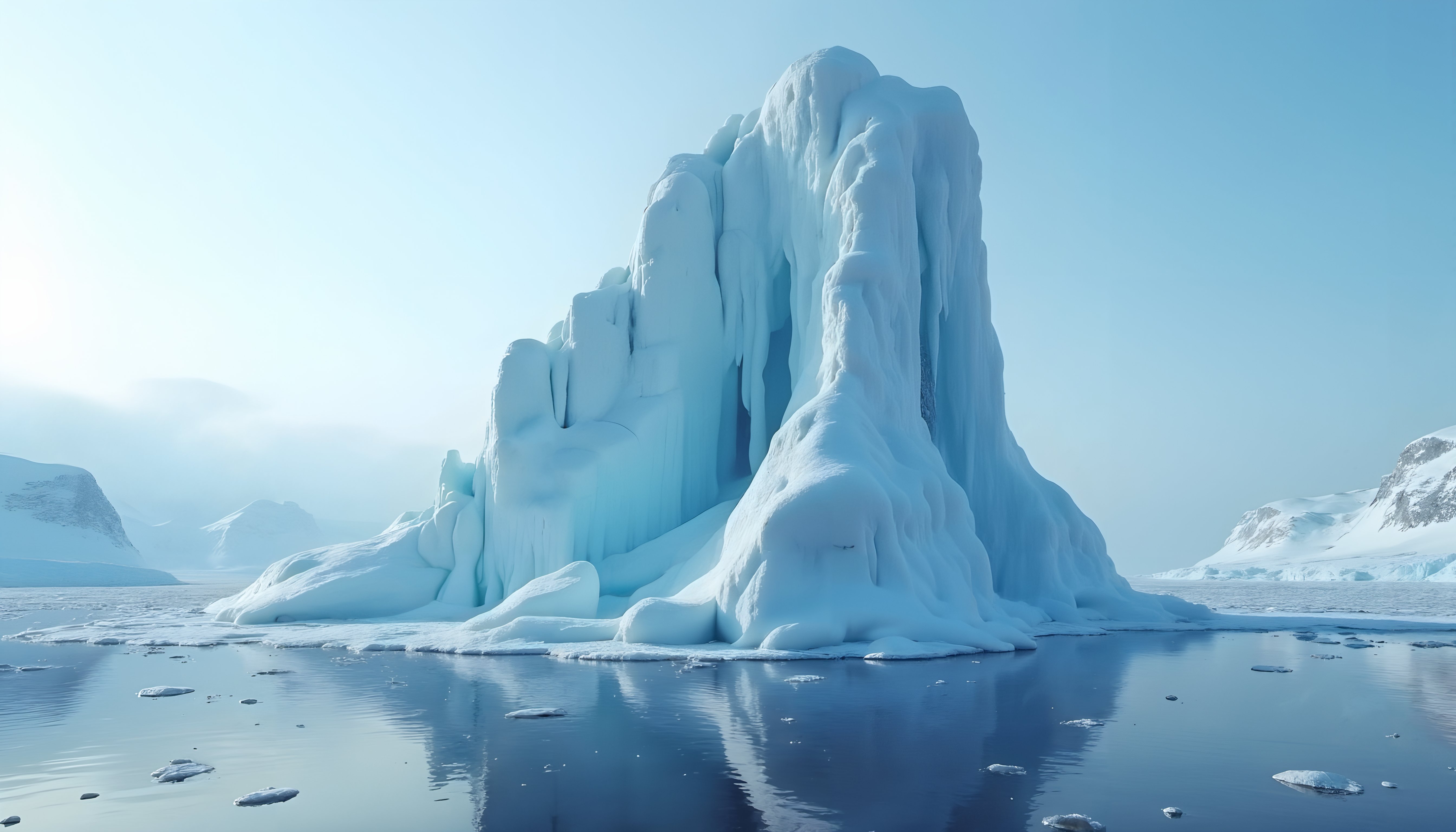 Glacial Ice Formation in Polar Landscape