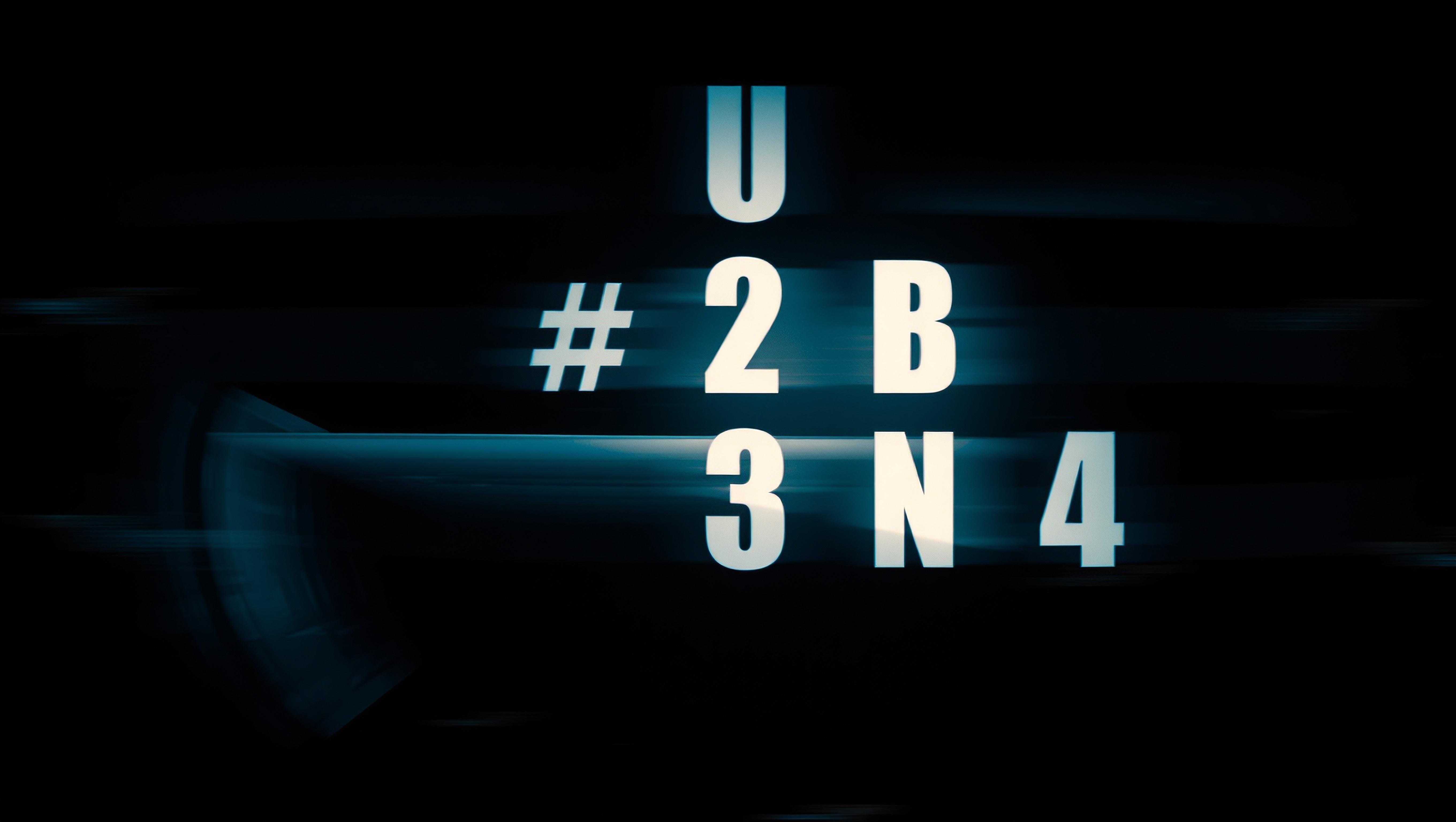 Glowing Tech Numbers and Letters on Dark Background with Blue Light Effects