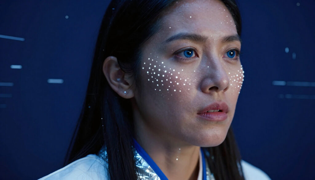 Medical Professional with Biometric Facial Recognition Technology