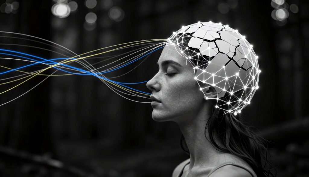 Digital Mind Visualization with Neural Network Overlay