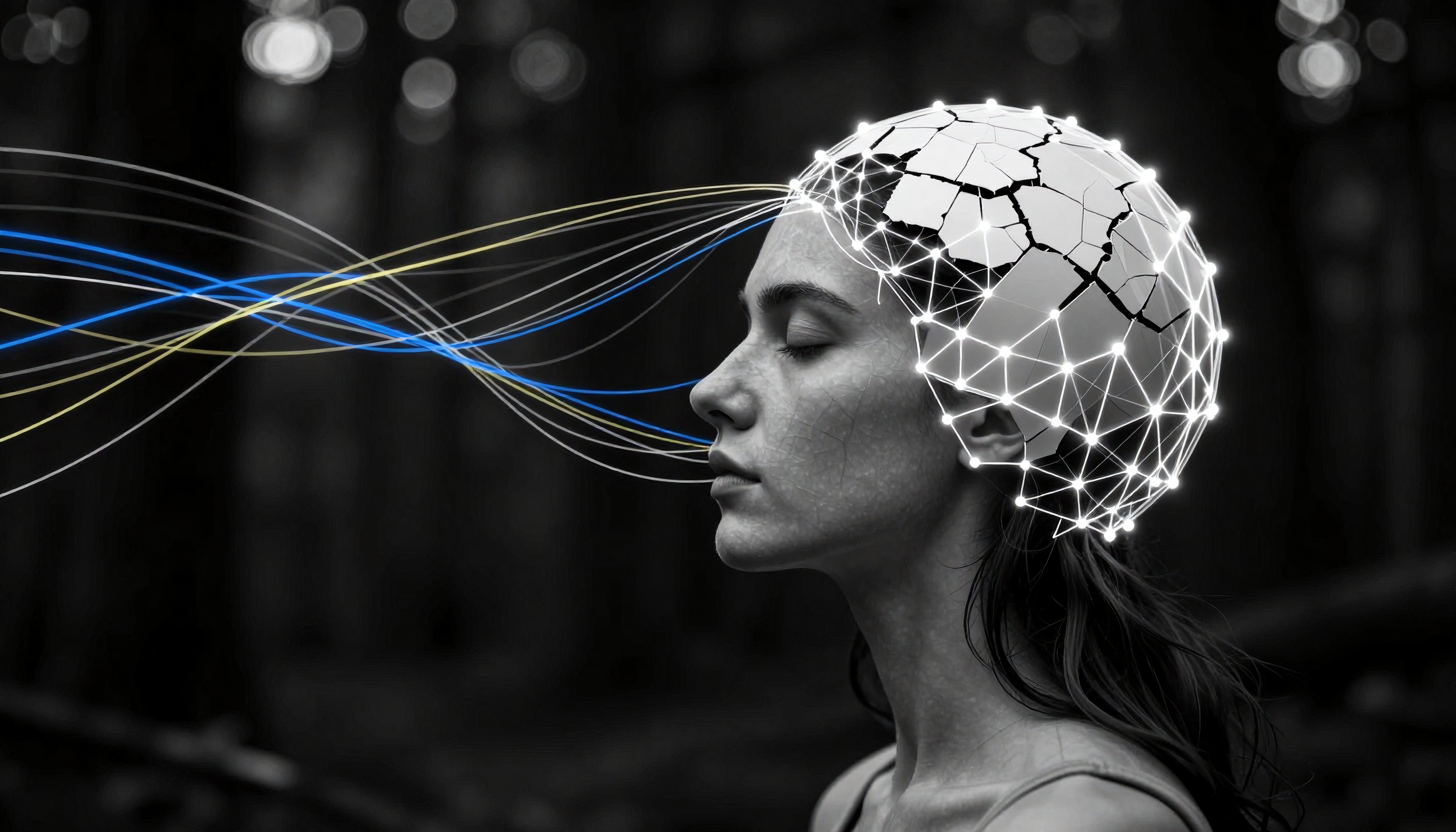 Digital Mind Visualization with Neural Network Overlay