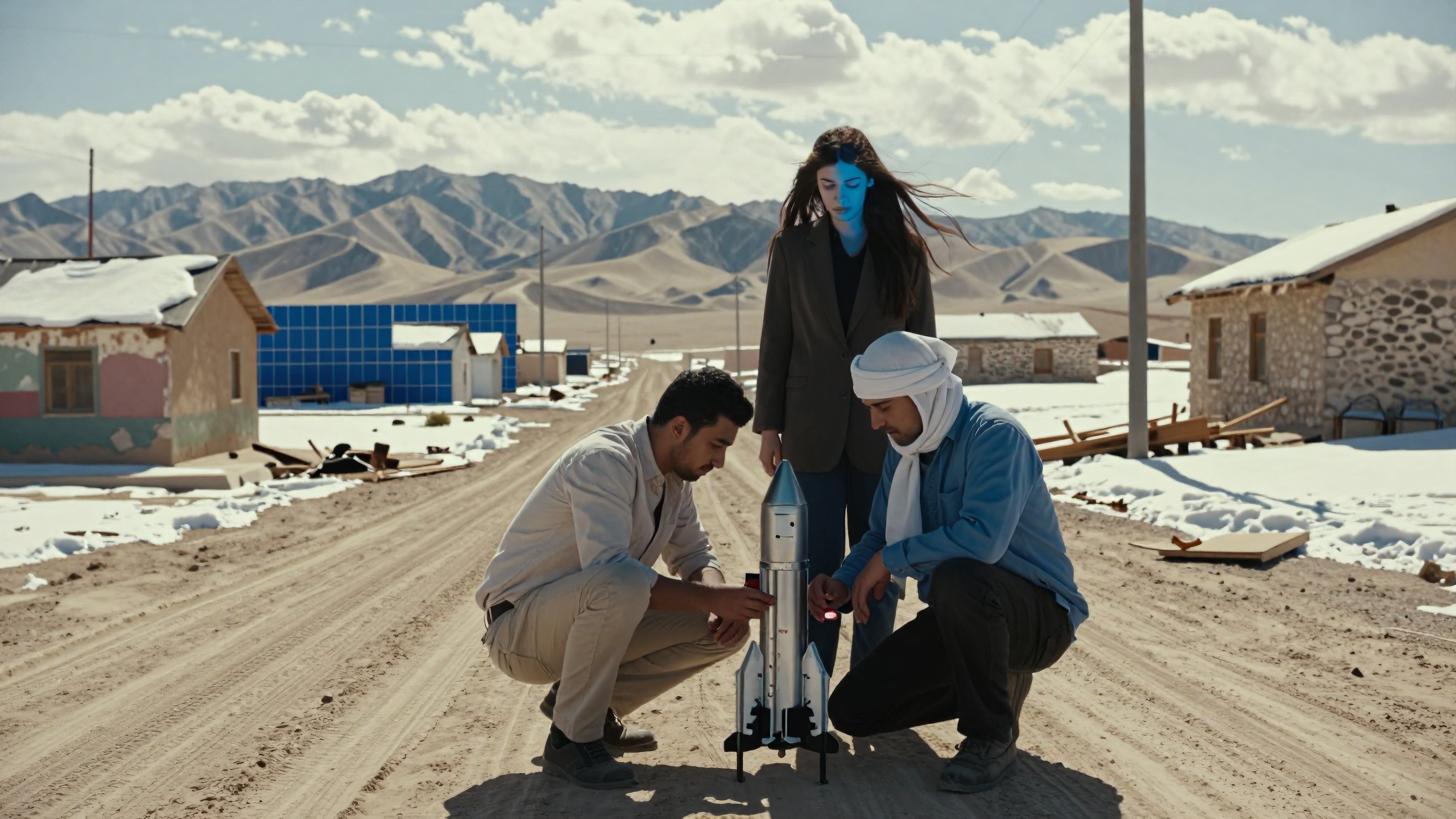 Desert Village Rocket Launch Preparation