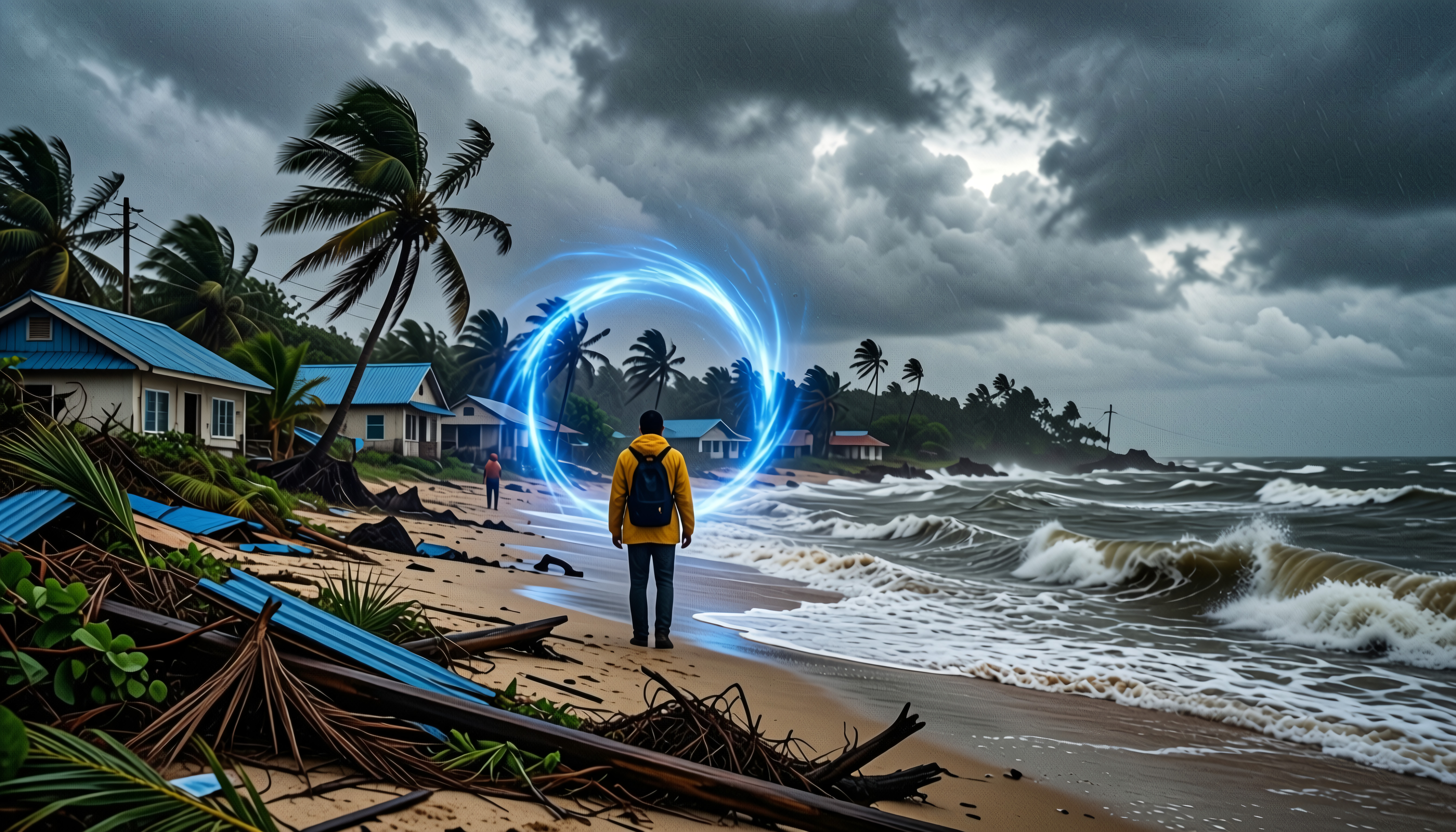 Mystical Portal on a Stormy Beach