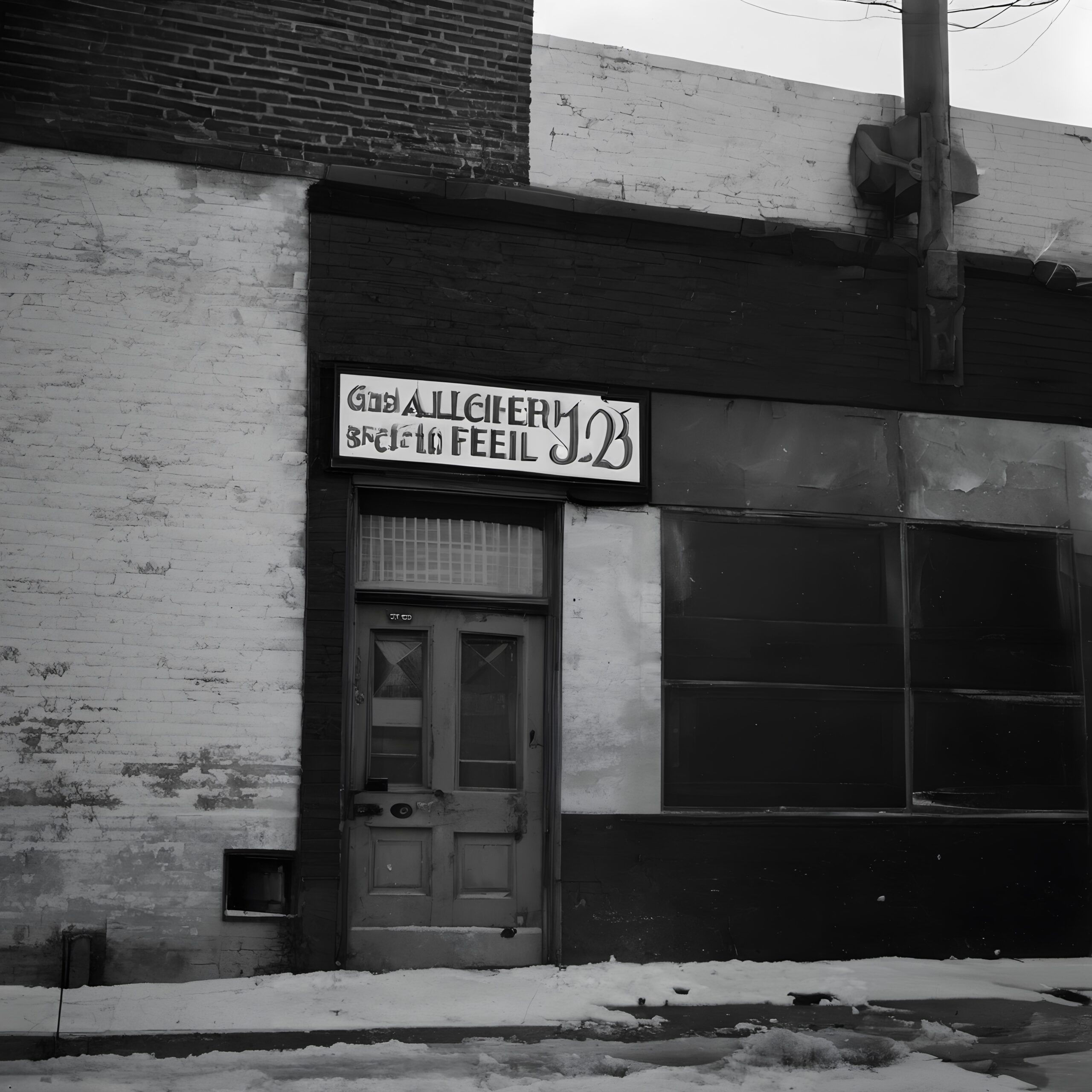 Abandoned Building with Mysterious Sign
