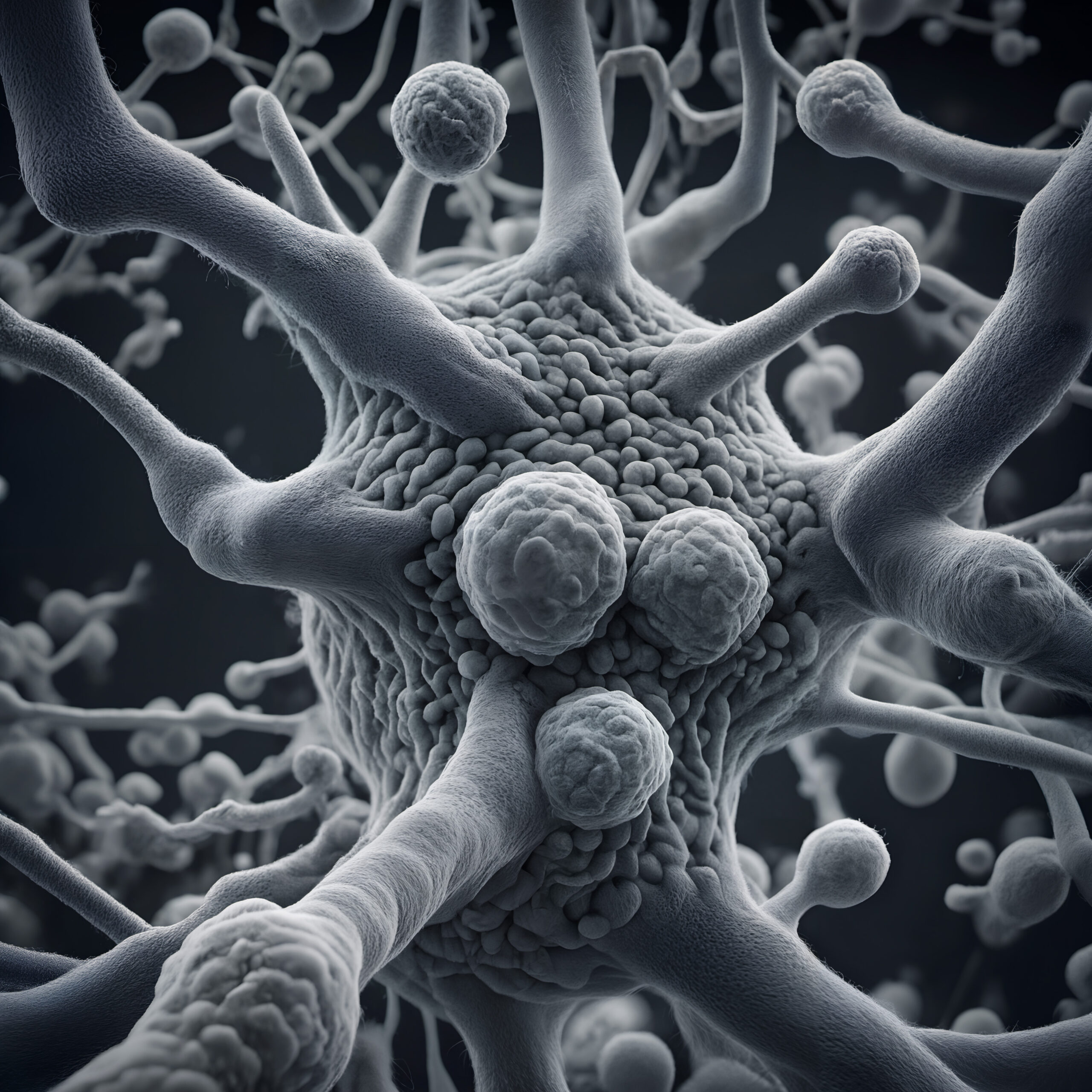 A close up digital illustration of a cell