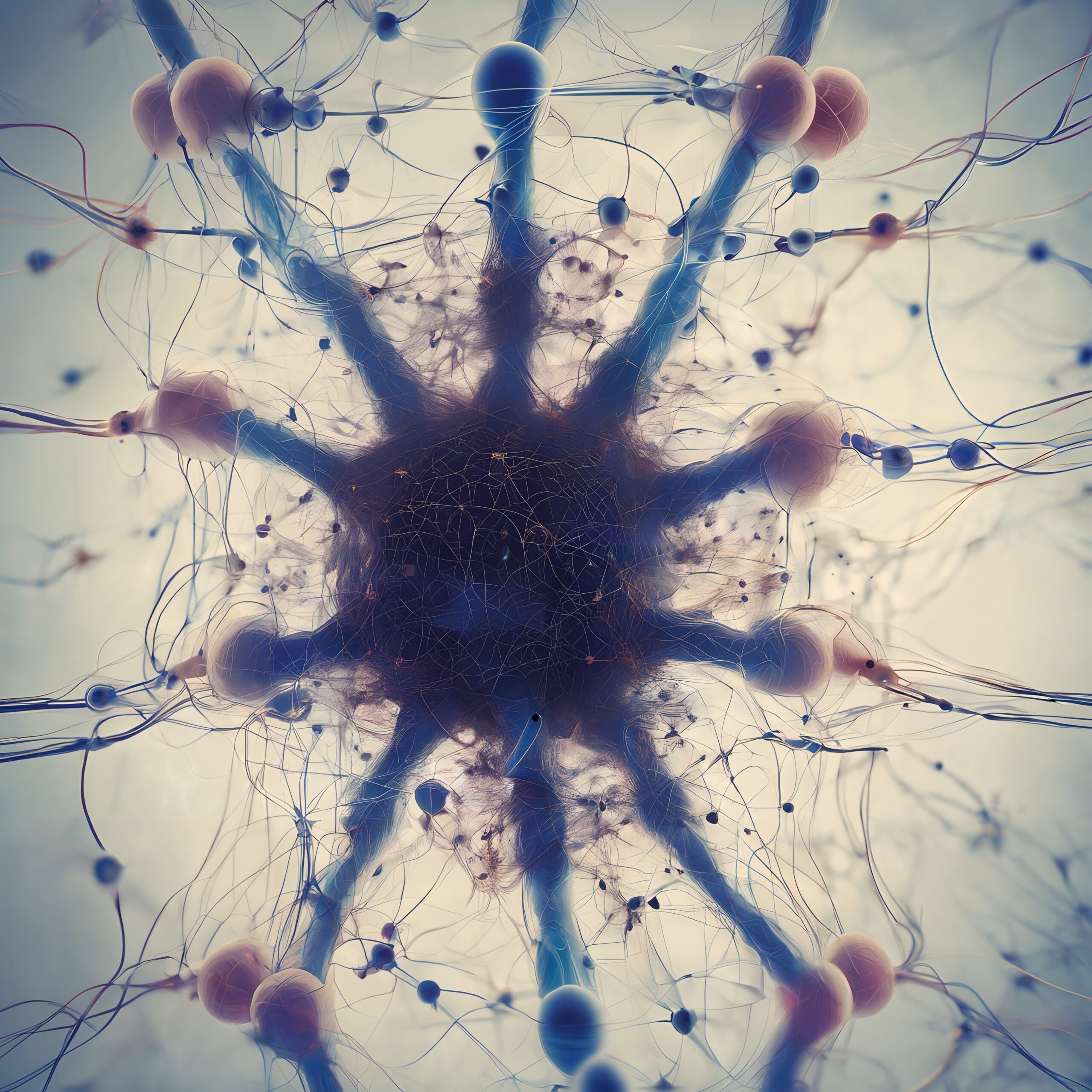 Illustrative close-up of intricate neuron.