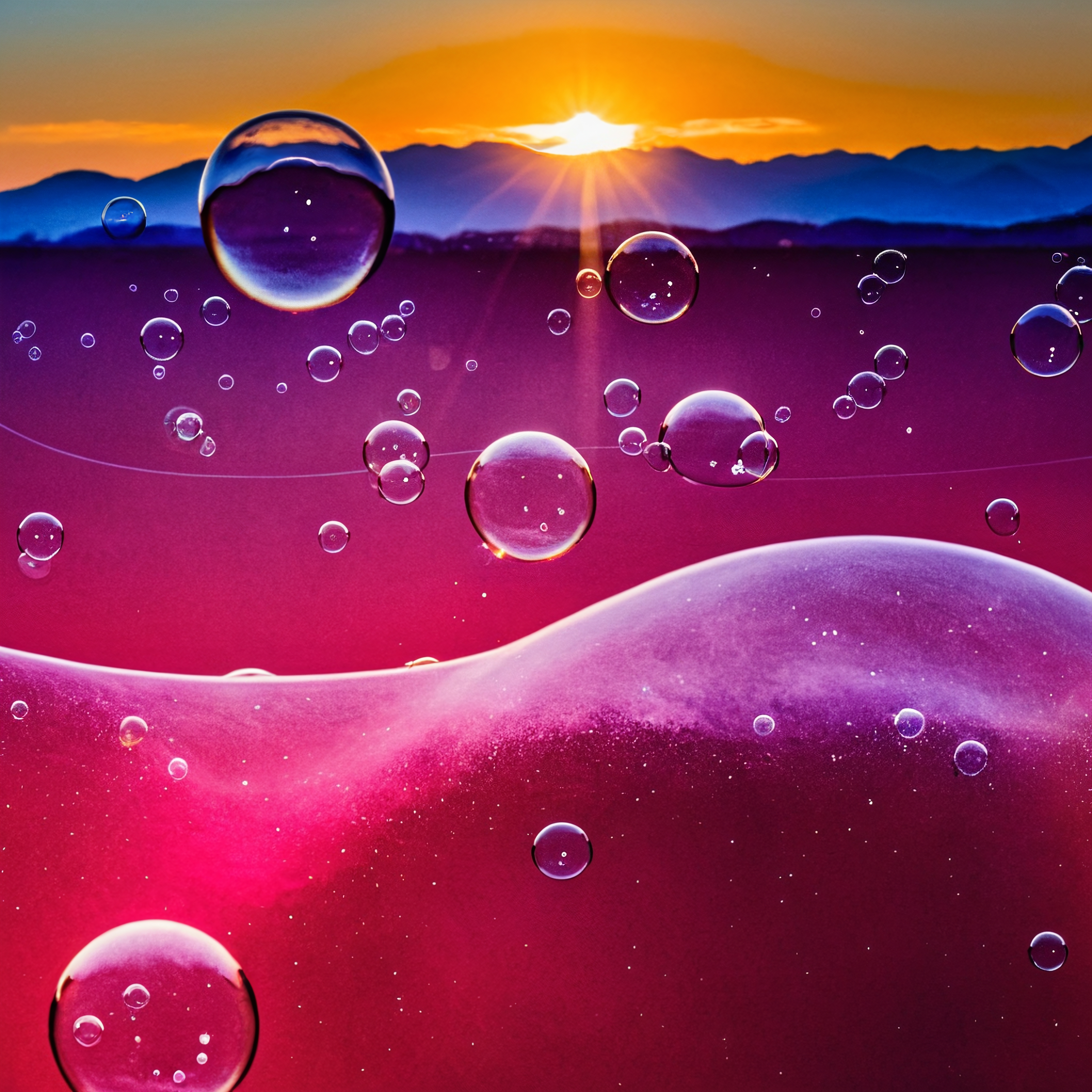 Bubbles Meet Sunset Horizon