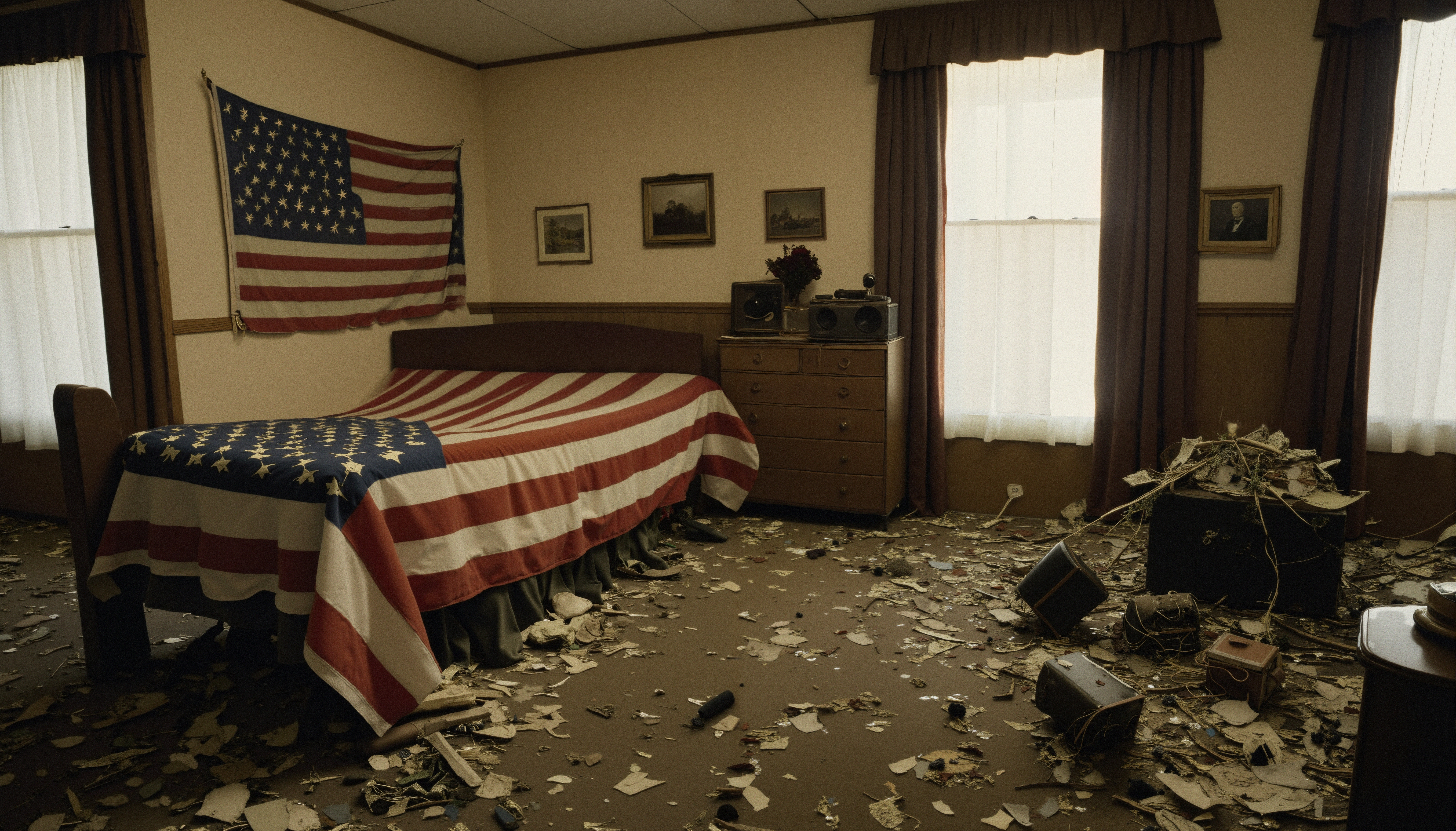 Patriotic Room in Disarray