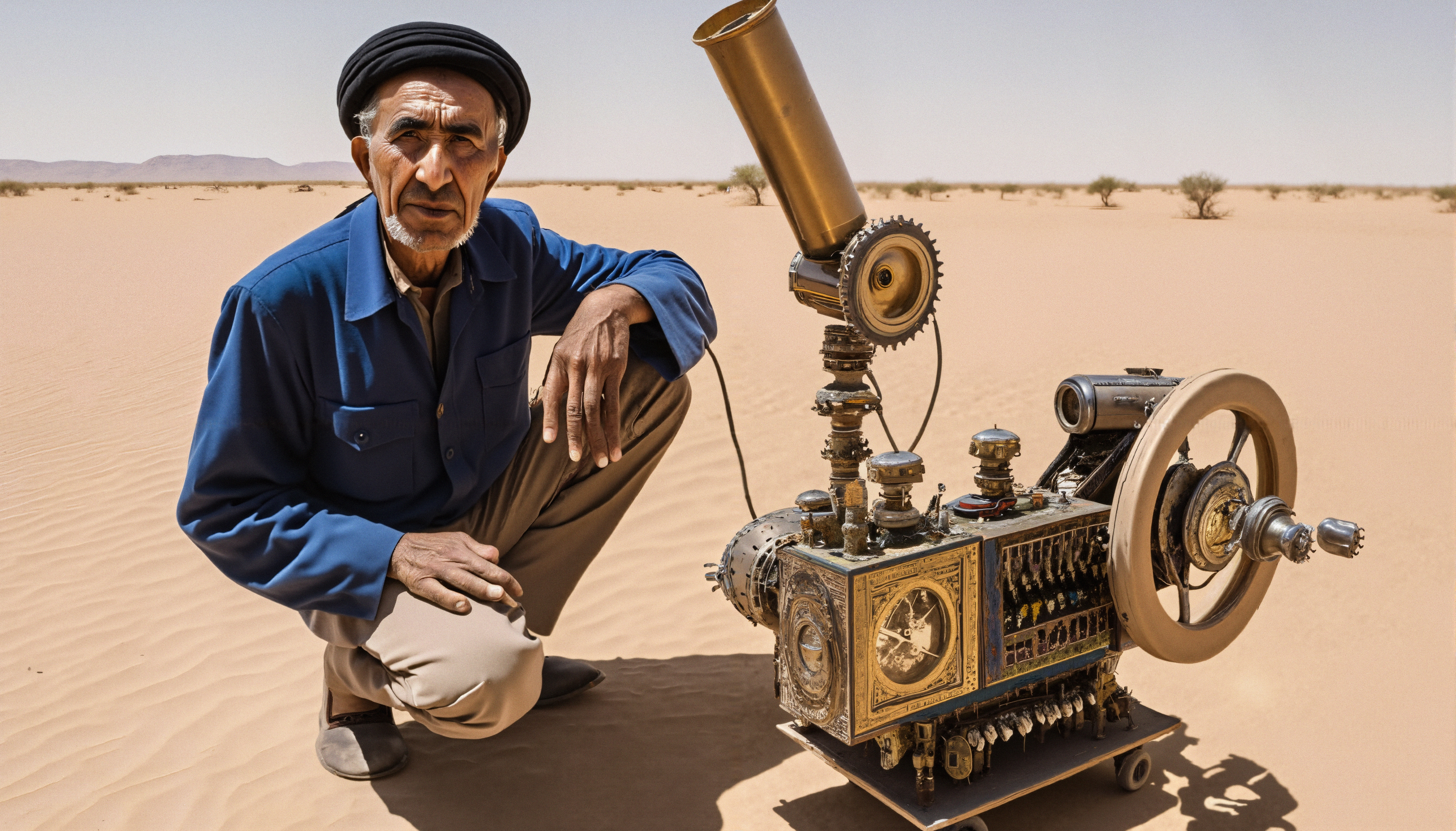 Mechanical Marvel in Desert Scene