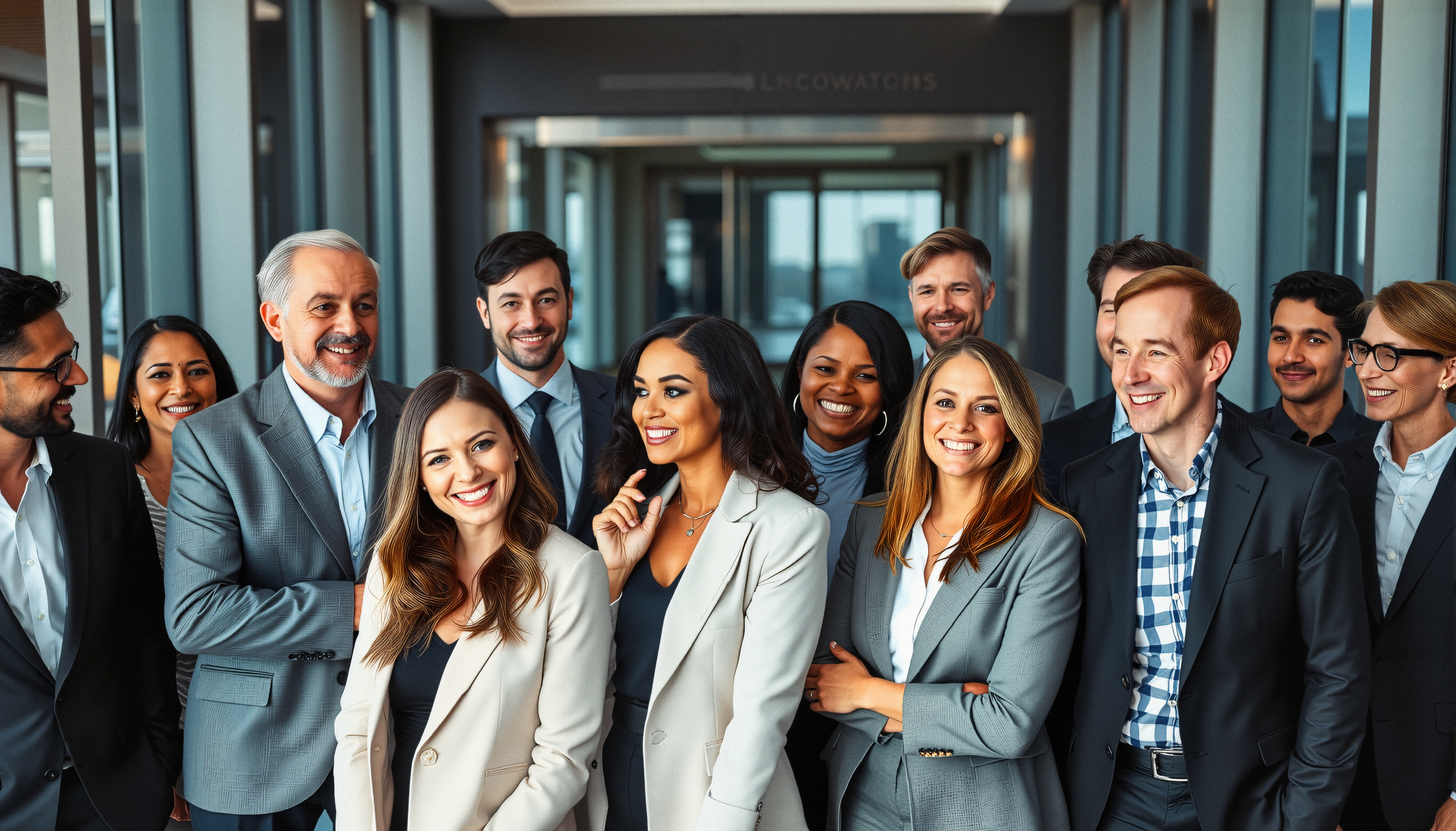 Professional Team Smiling in Office