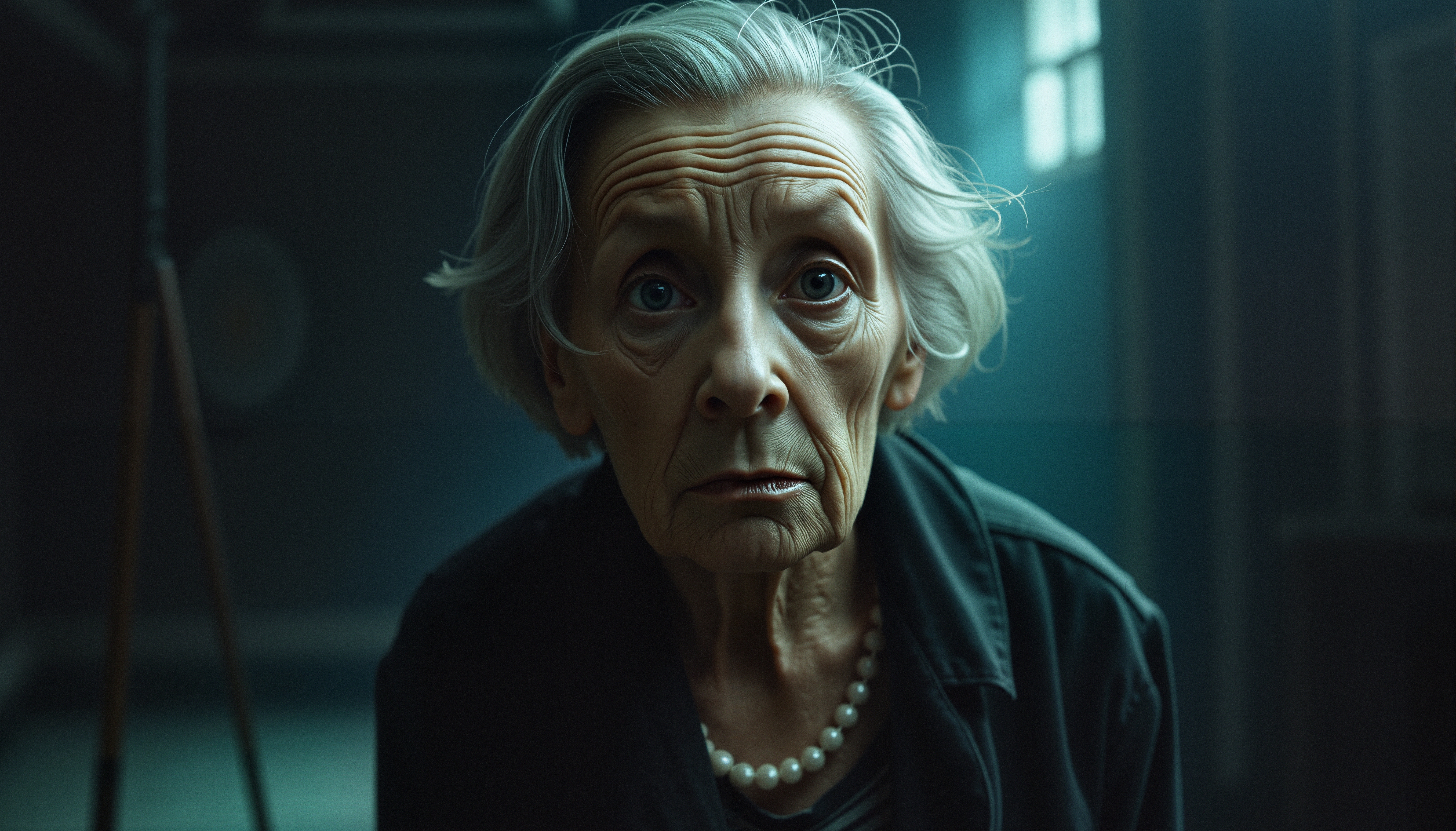 Thoughtful Gaze of Elderly Woman