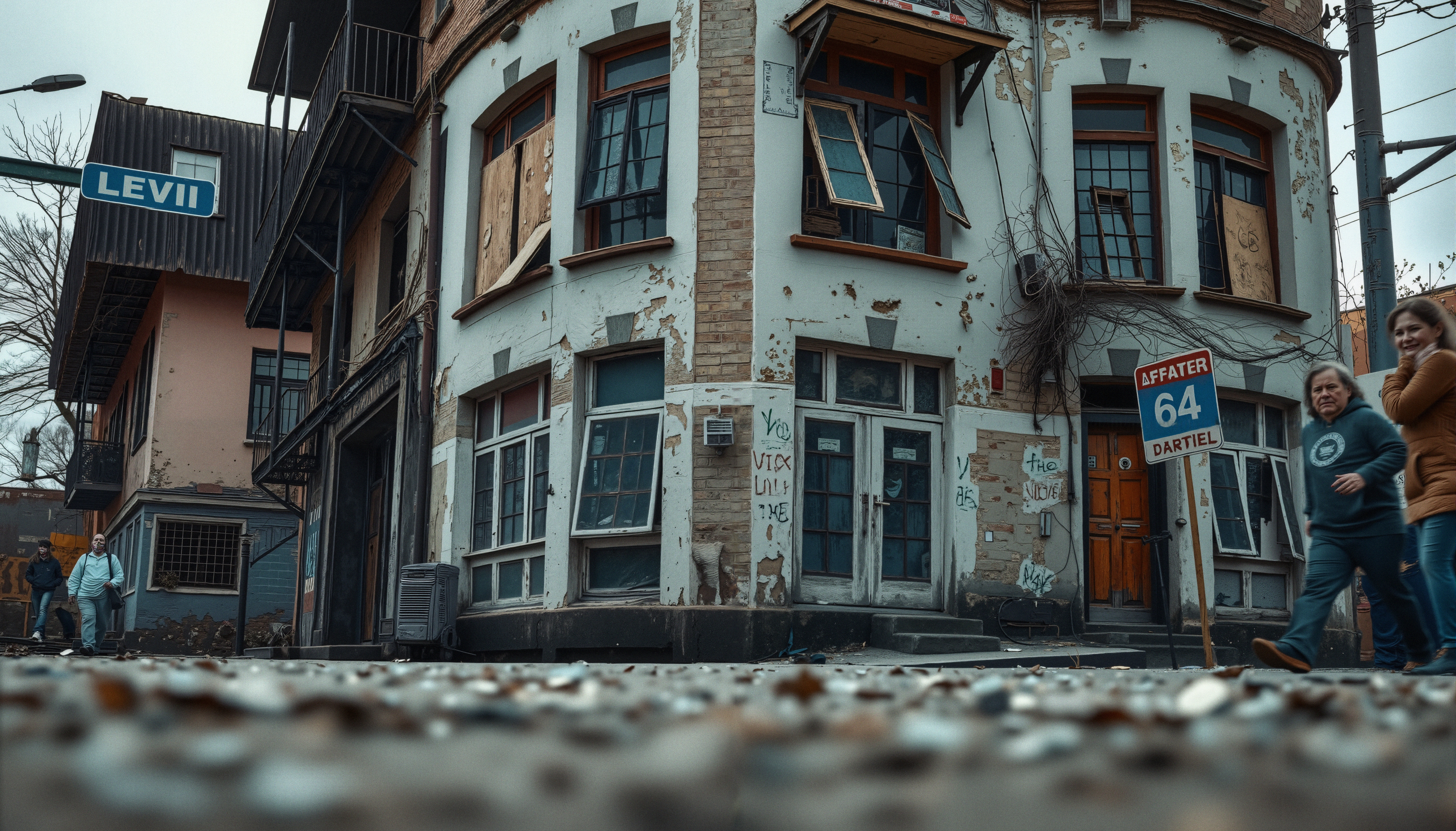 Weathered Urban Corner Building