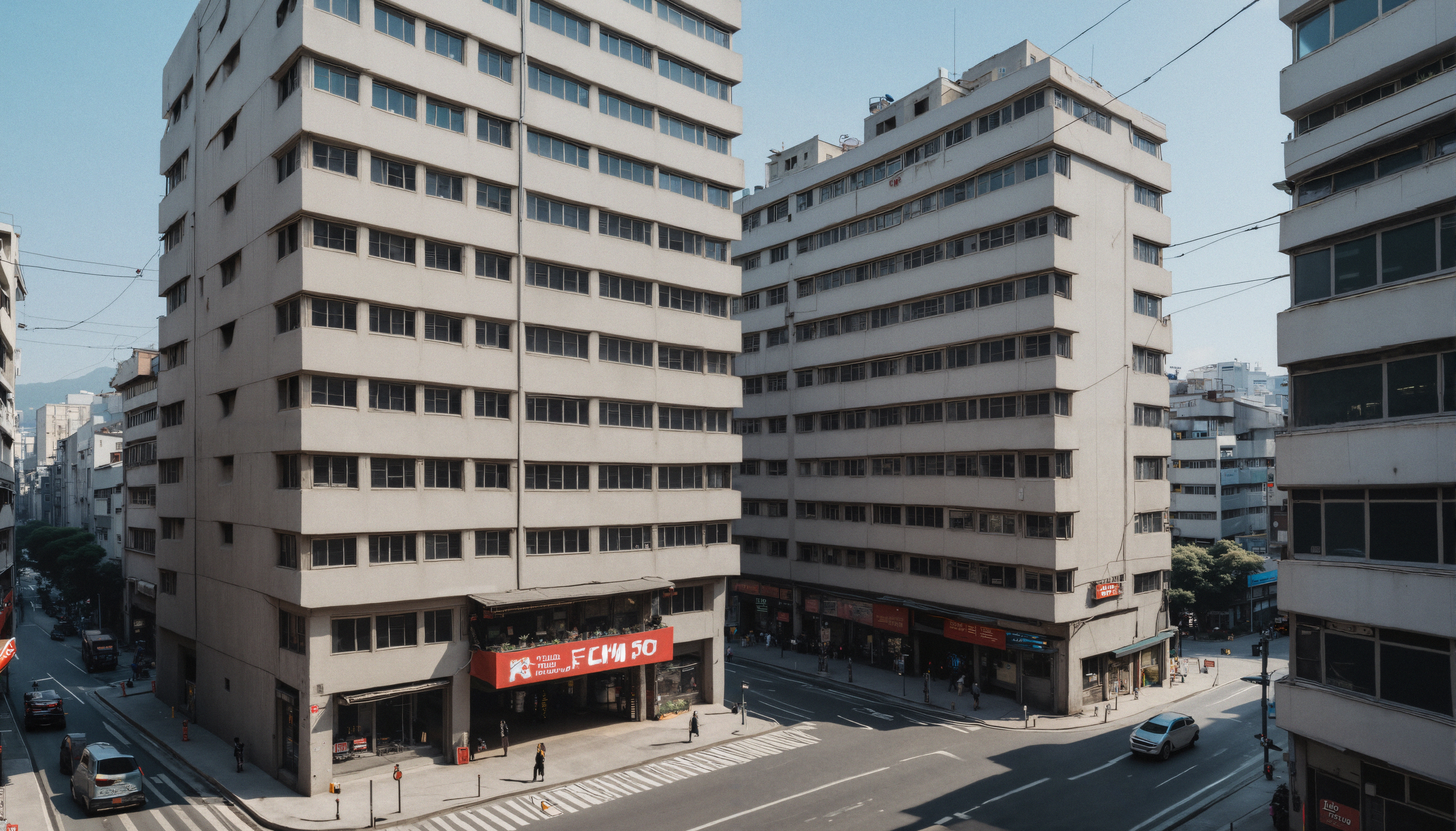 Busy City Intersection Architecture