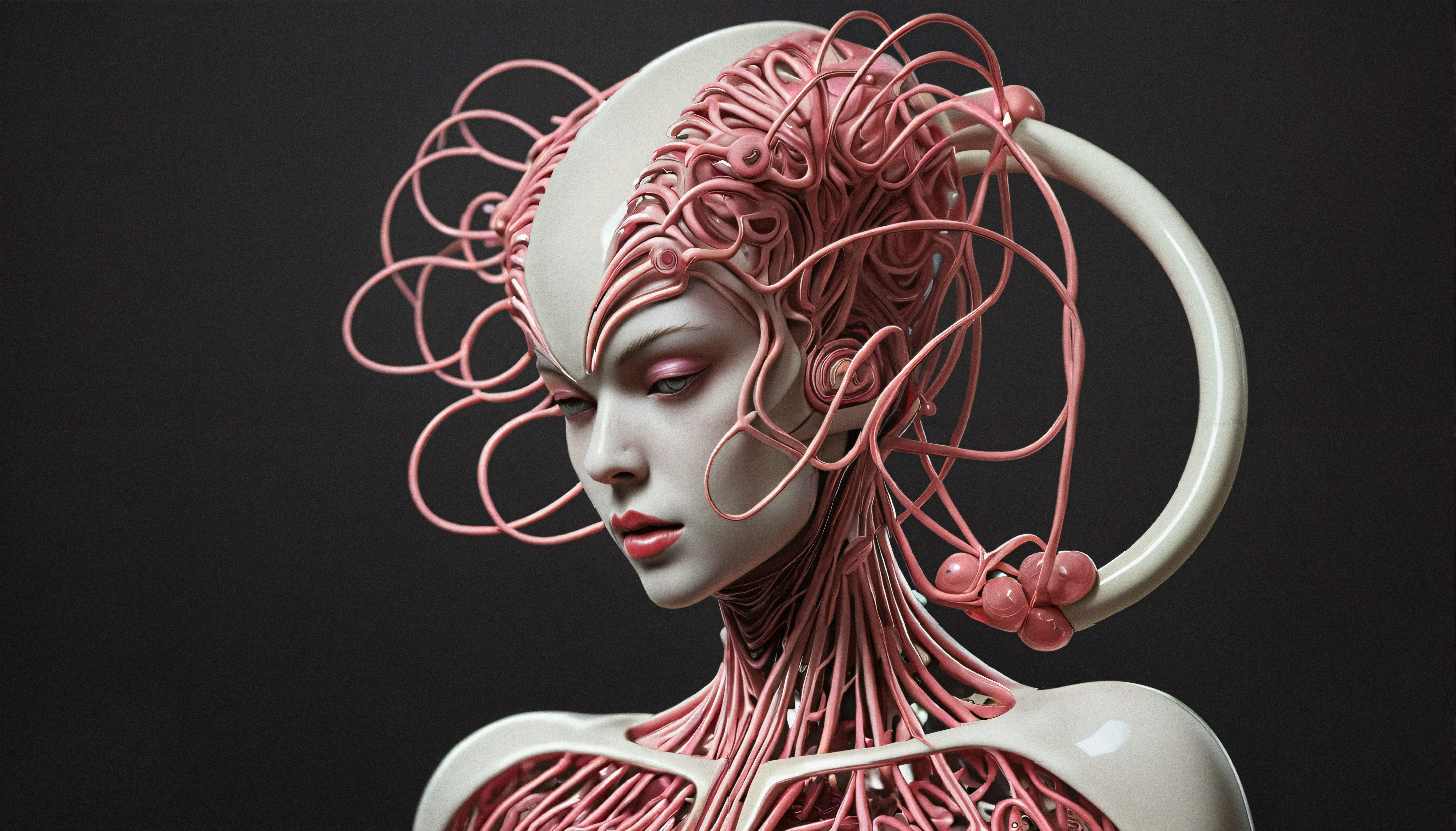 Futuristic Biomechanical Elegance Portrait
