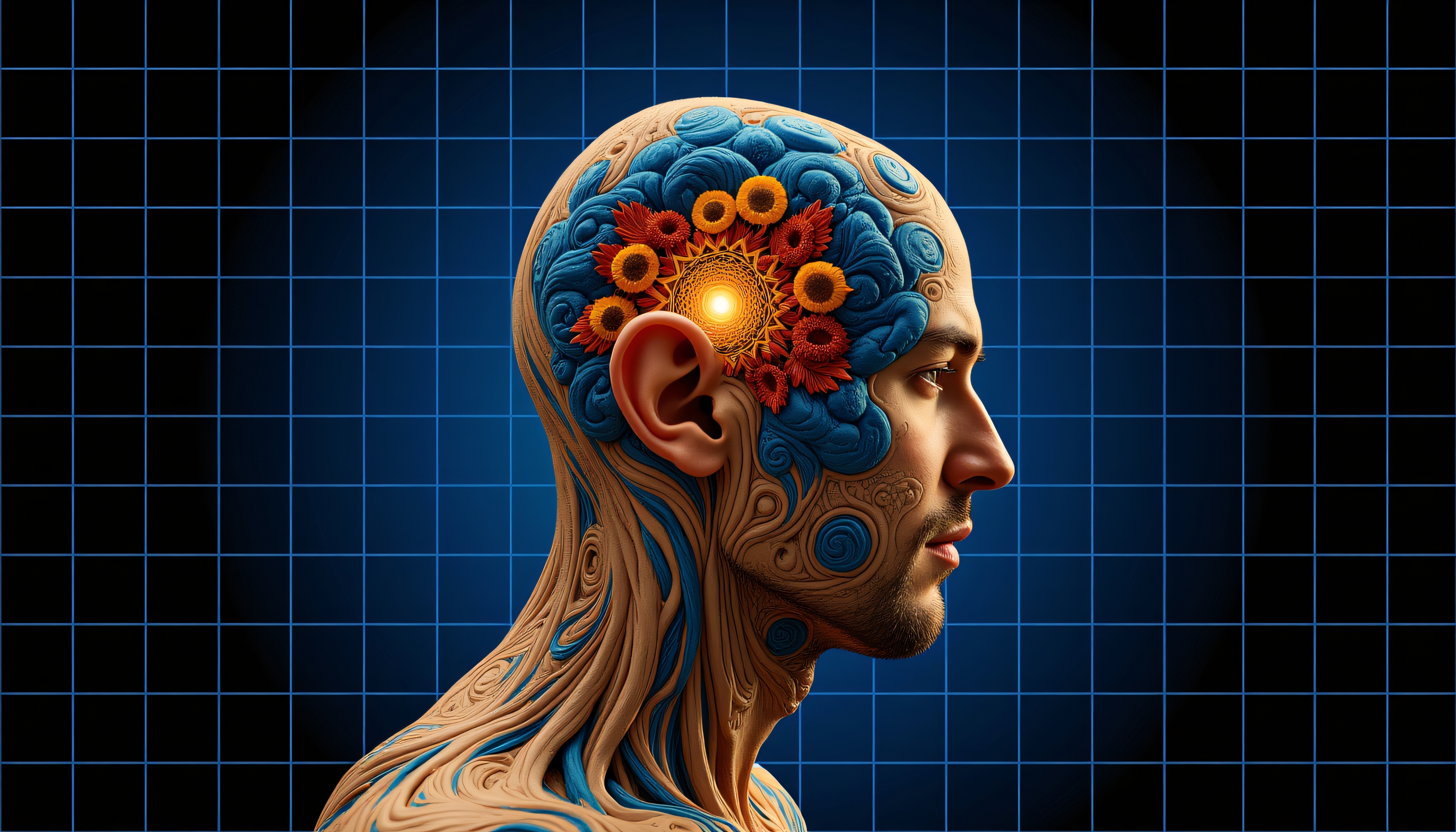 Human Mind Artistic Brain Visualization