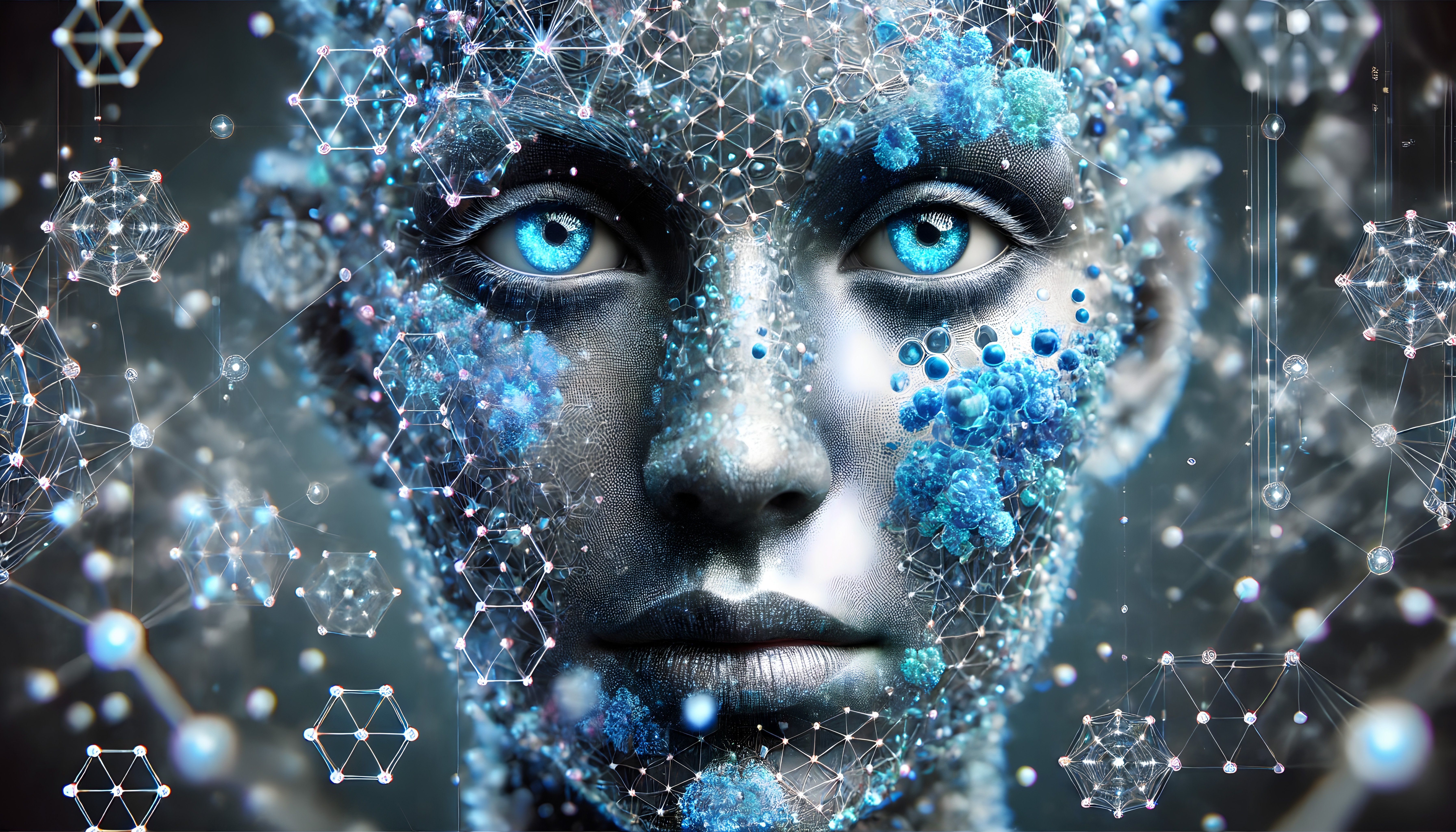 Futuristic Digital Human Face