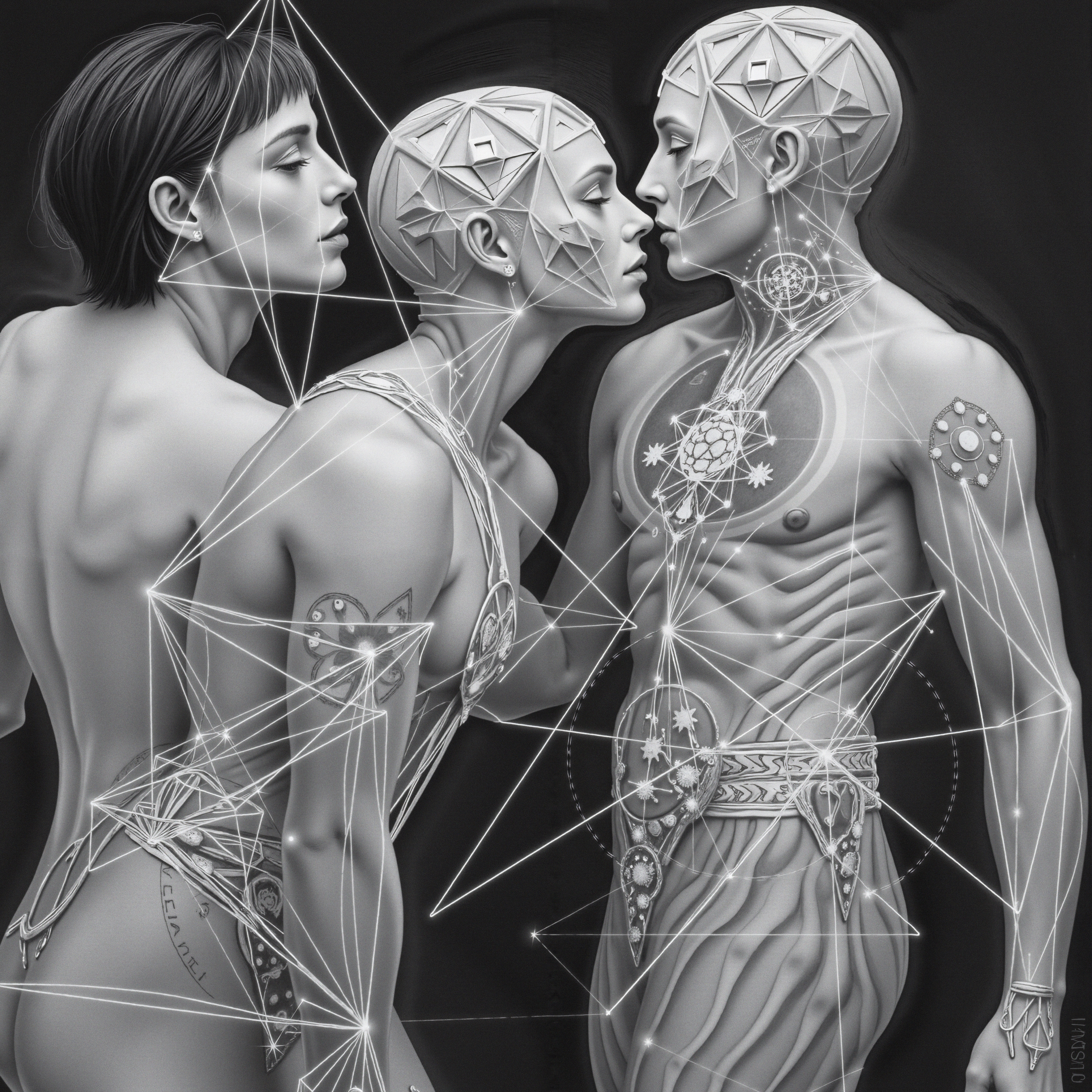 Interconnected Futuristic Human Sculpture