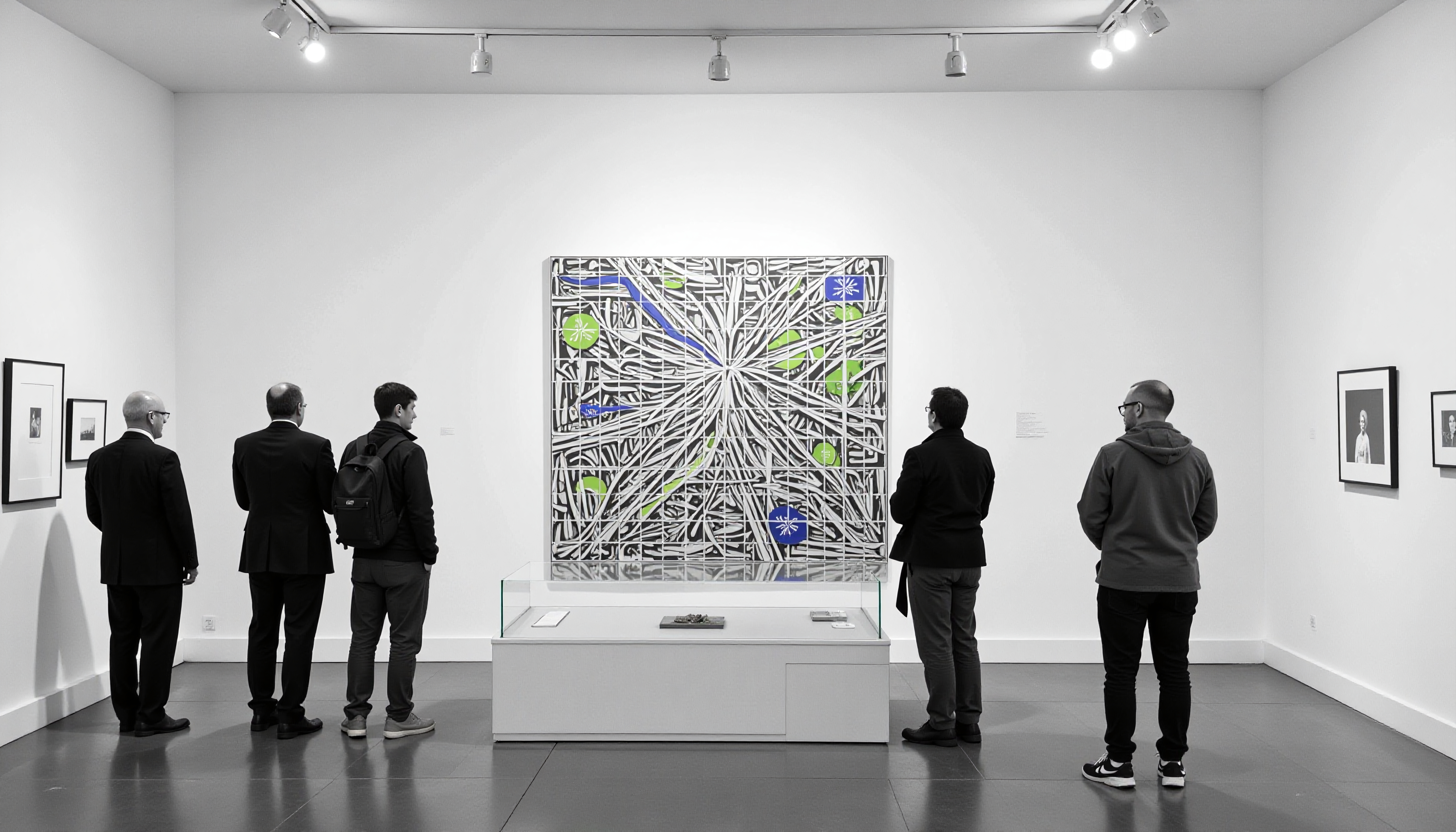 Art Enthusiasts in Modern Gallery