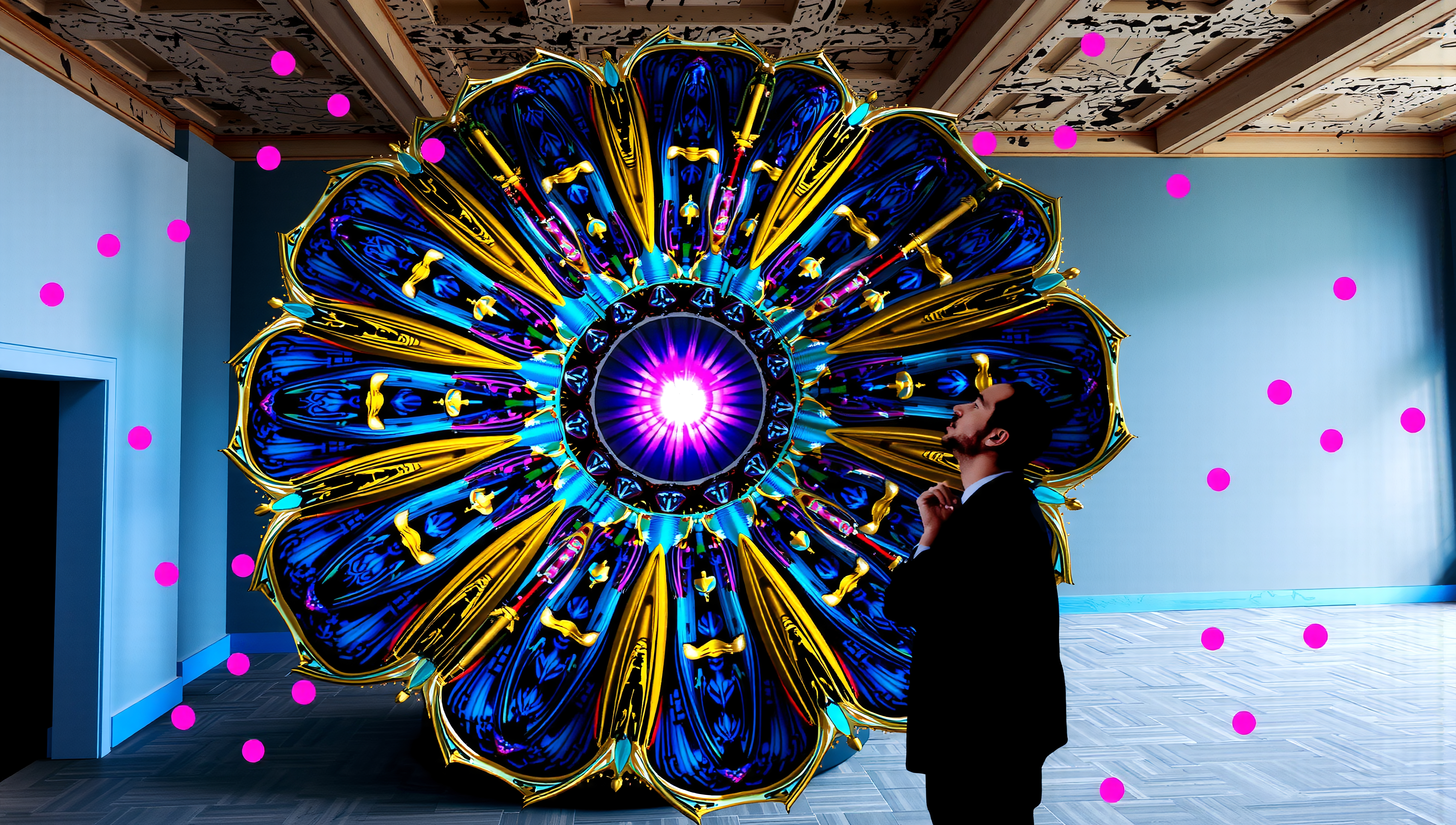 Vibrant Art Installation in Gallery