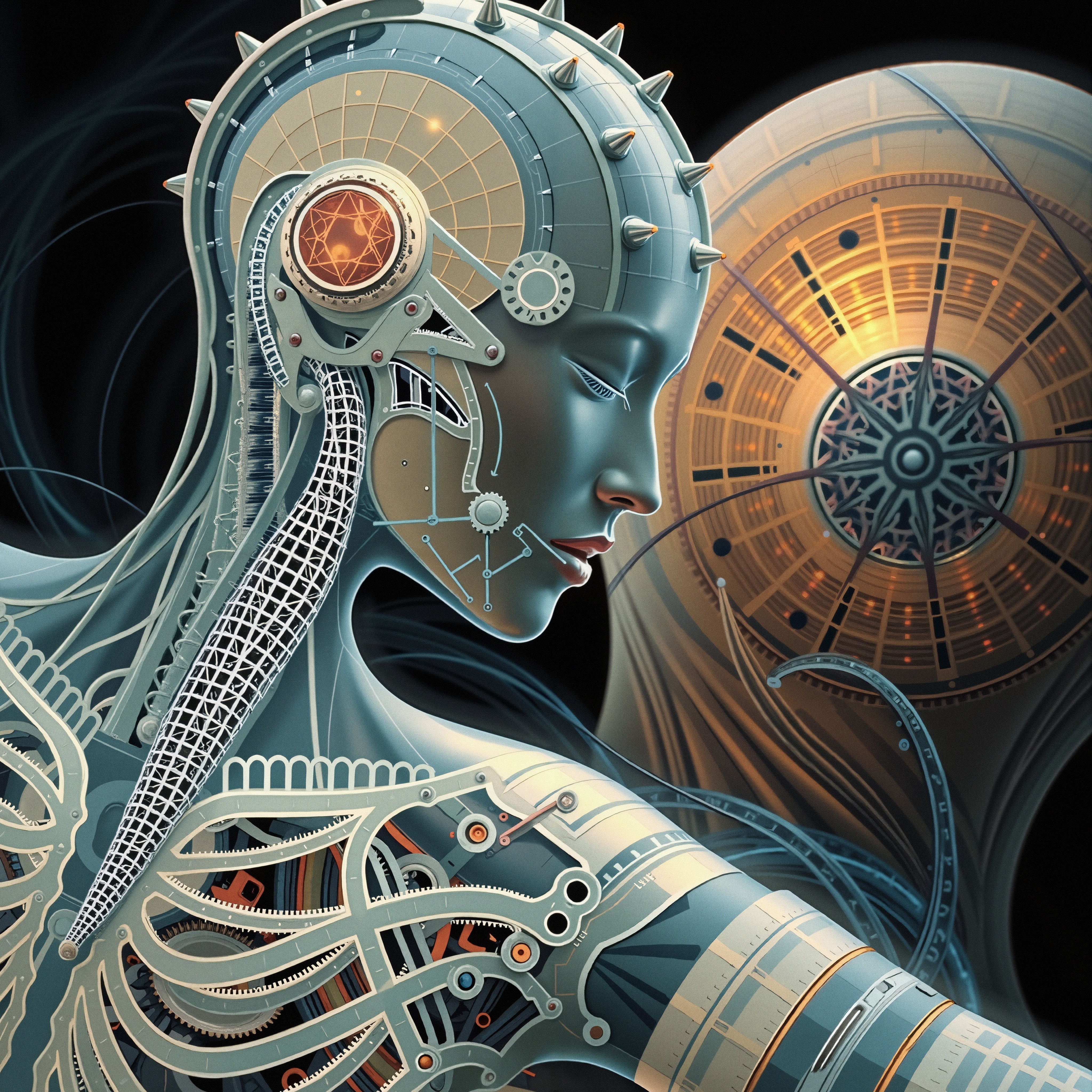 Intricate Futuristic Cyborg Portrait