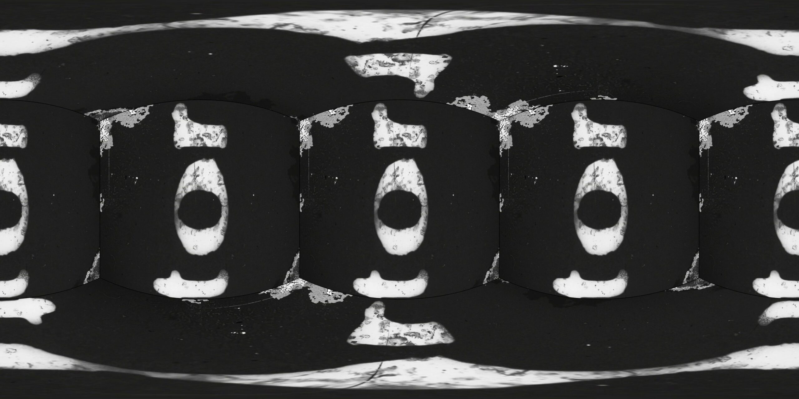 360VR 4K video vintage film countdown timer displaying the numbers with flickering retro design elements.