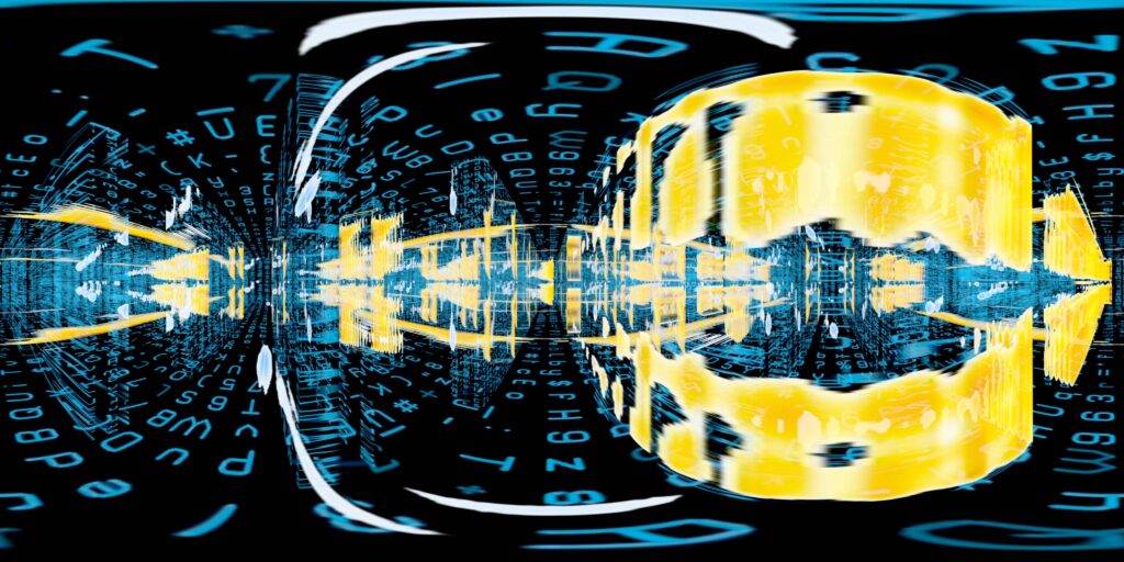 360VR Abstract Digital Data Sphere 4K Loop