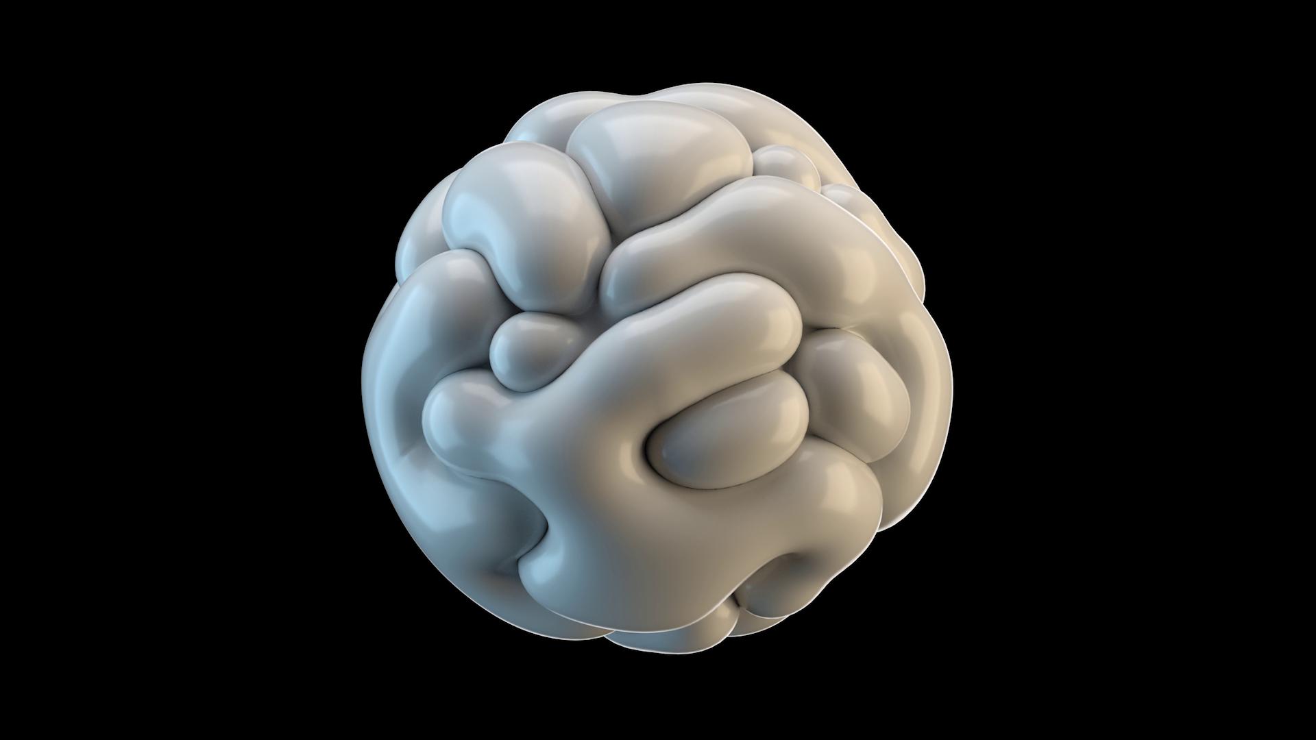 HD video loop of a glossy, abstract, white blob on black background.