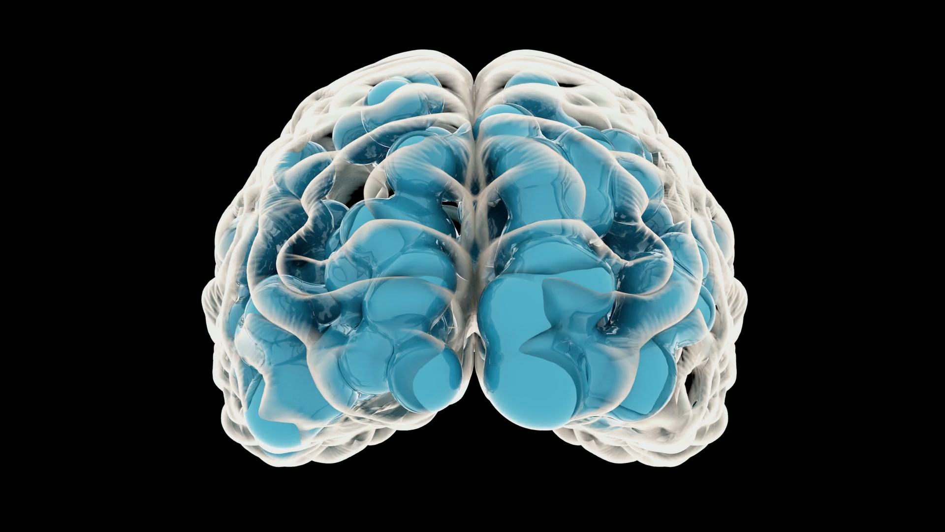 This 3D video animation is a striking depiction of a human brain bouncing around ideas.