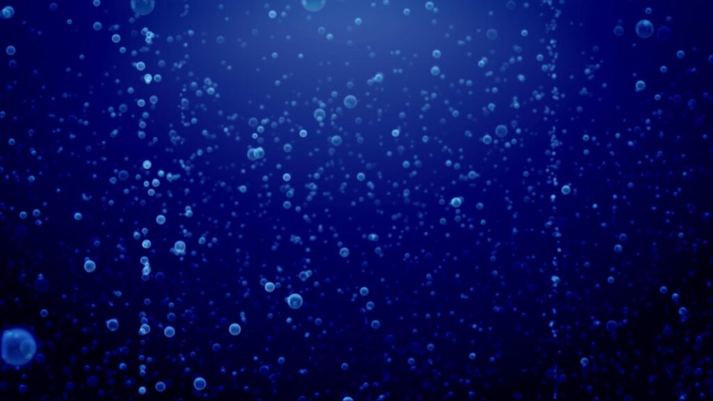 Bubbles Rise Through Blue Void HD Video Loop