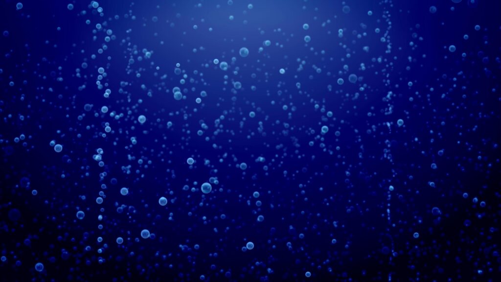 Bubbles Rise Through Deep Blue Void 4K Loop