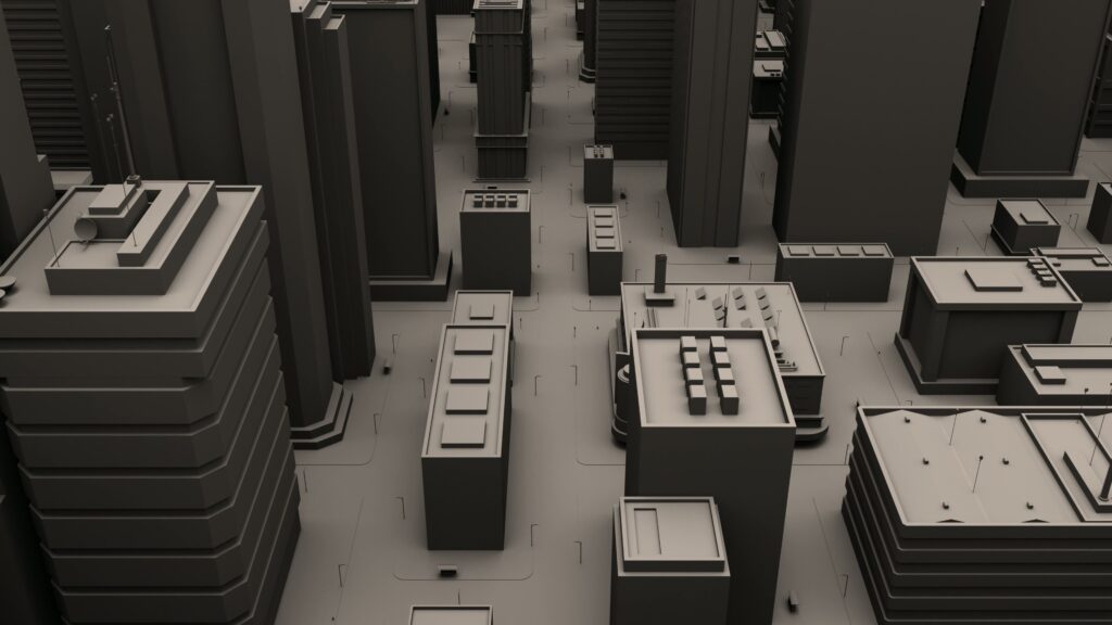 Urban Cityscape in Monochrome Design 4K Video Loop